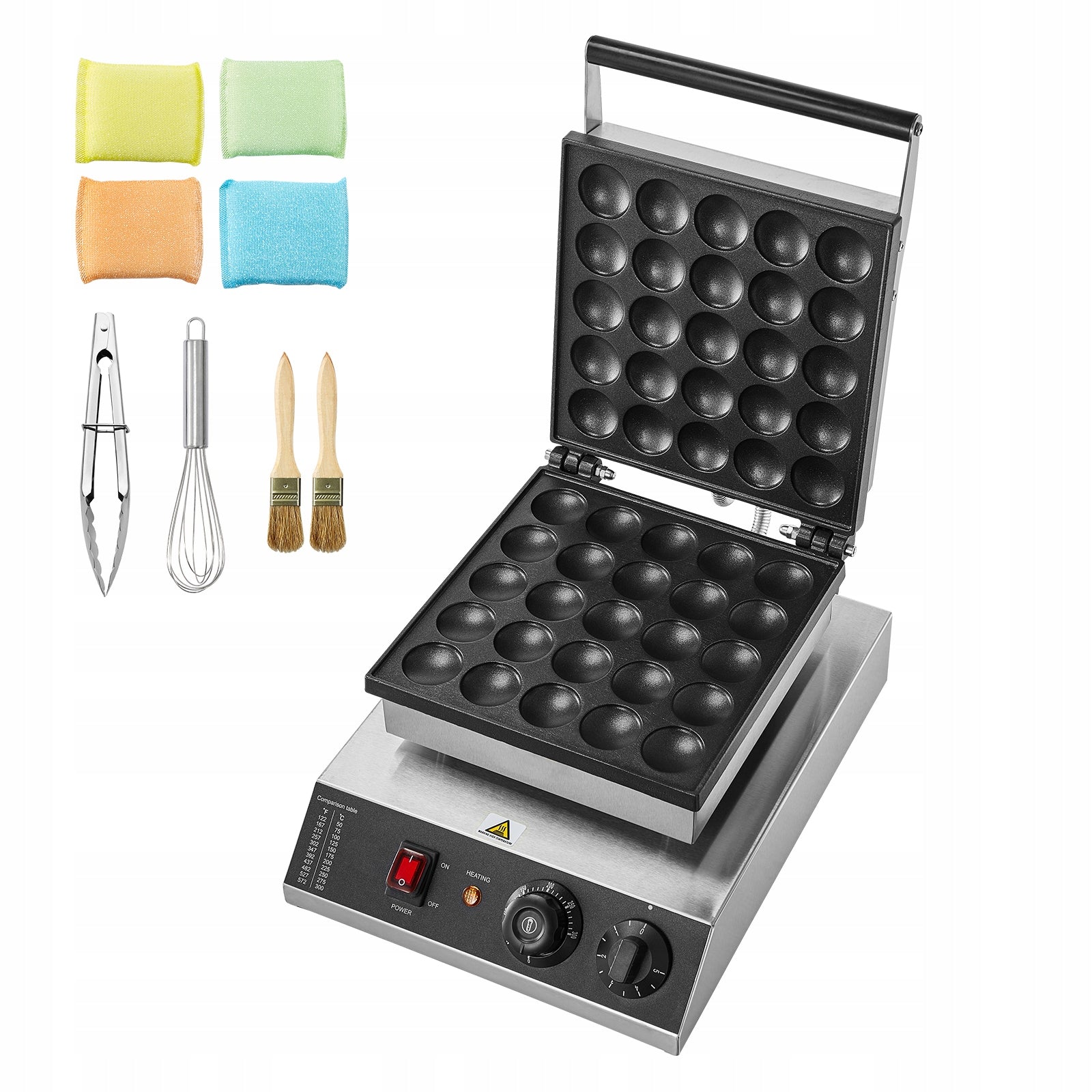 Mini Pancake Maker 1700W 25 Pancakes Silver Adjustable Temperature Manufacturer code SYJBJDP25K