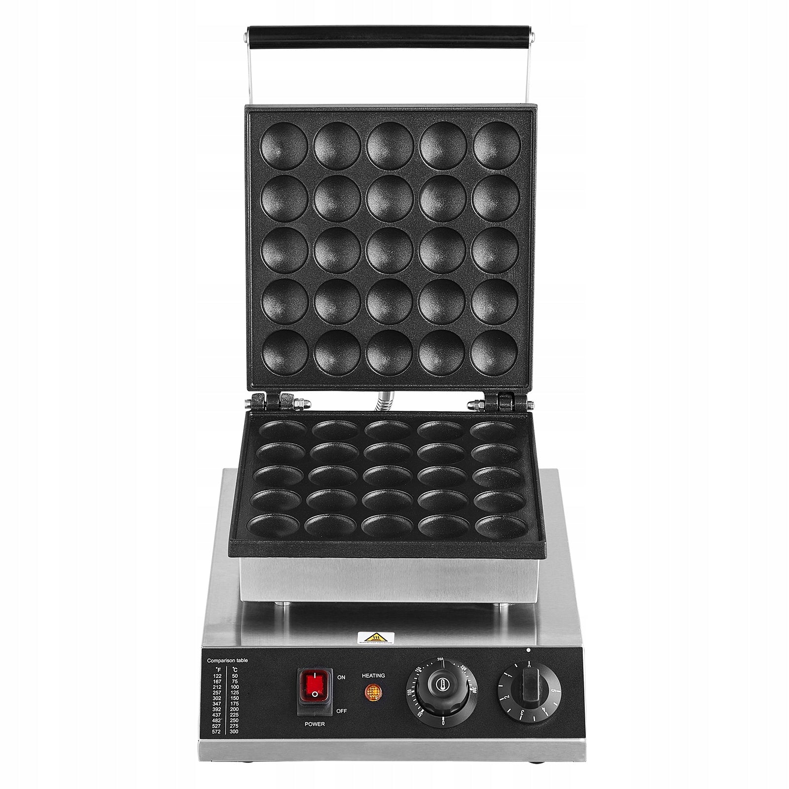 Mini Pancake Maker 1700W 25 Pancakes Silver Adjustable Temperature