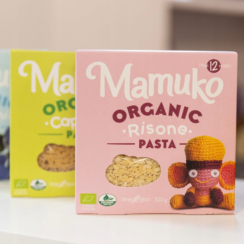 Mini Pasta for Children Organic Fine Shaped Rice Grains Mamuko Brand Mamuko