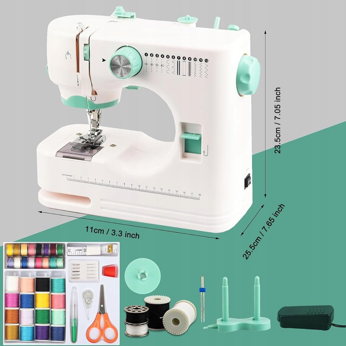 Mini Portable Electric Sewing Machine, Hand Sewing Machine Dominant color white