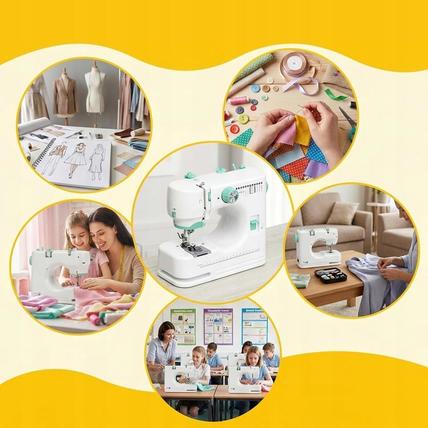 Mini Portable Electric Sewing Machine, Hand Sewing Machine Manufacturer code RĘCZNA MASZYNA DO SZYCIA