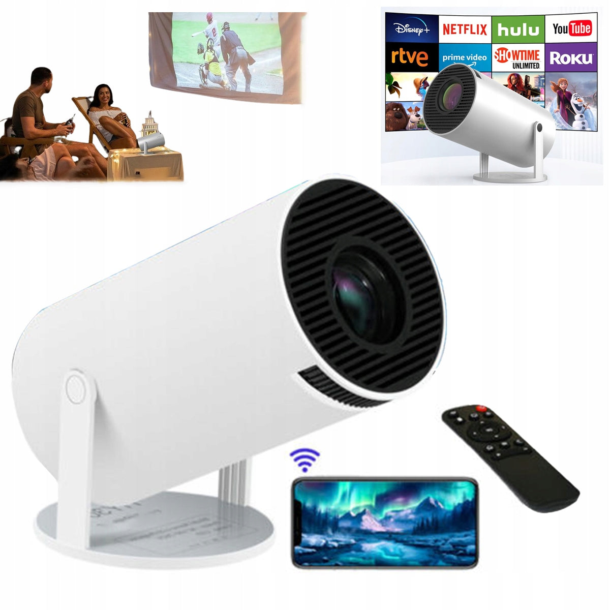 Mini Projector LCD WiFi Bluetooth Android TV 720P HDMI