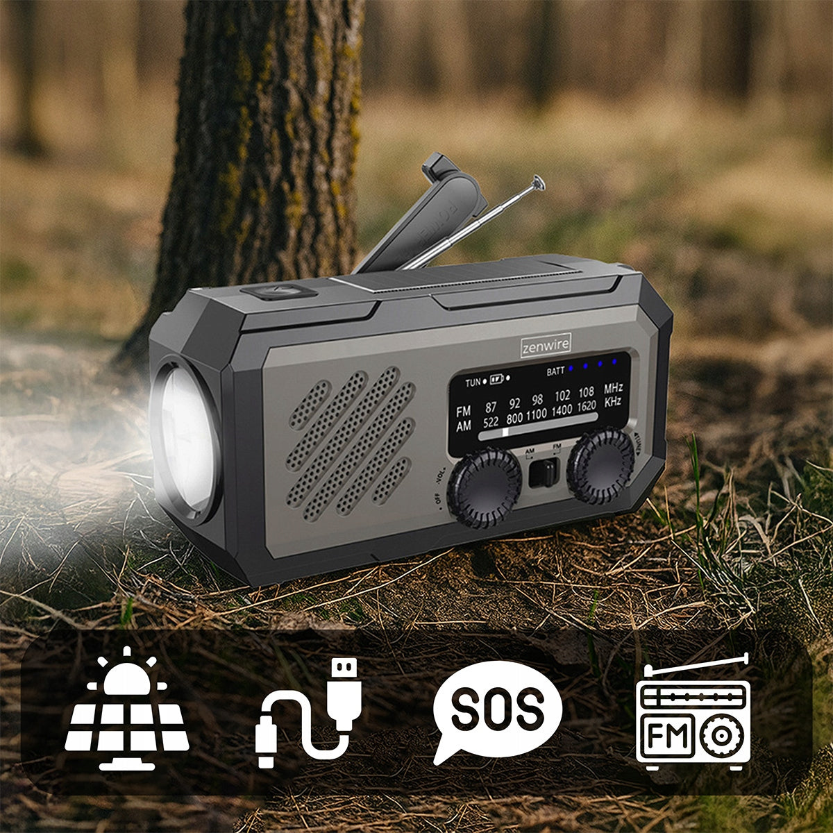 Mini Radio Portable Solar Emergency Construction for Crank Batteries Powerbank Packaging status original