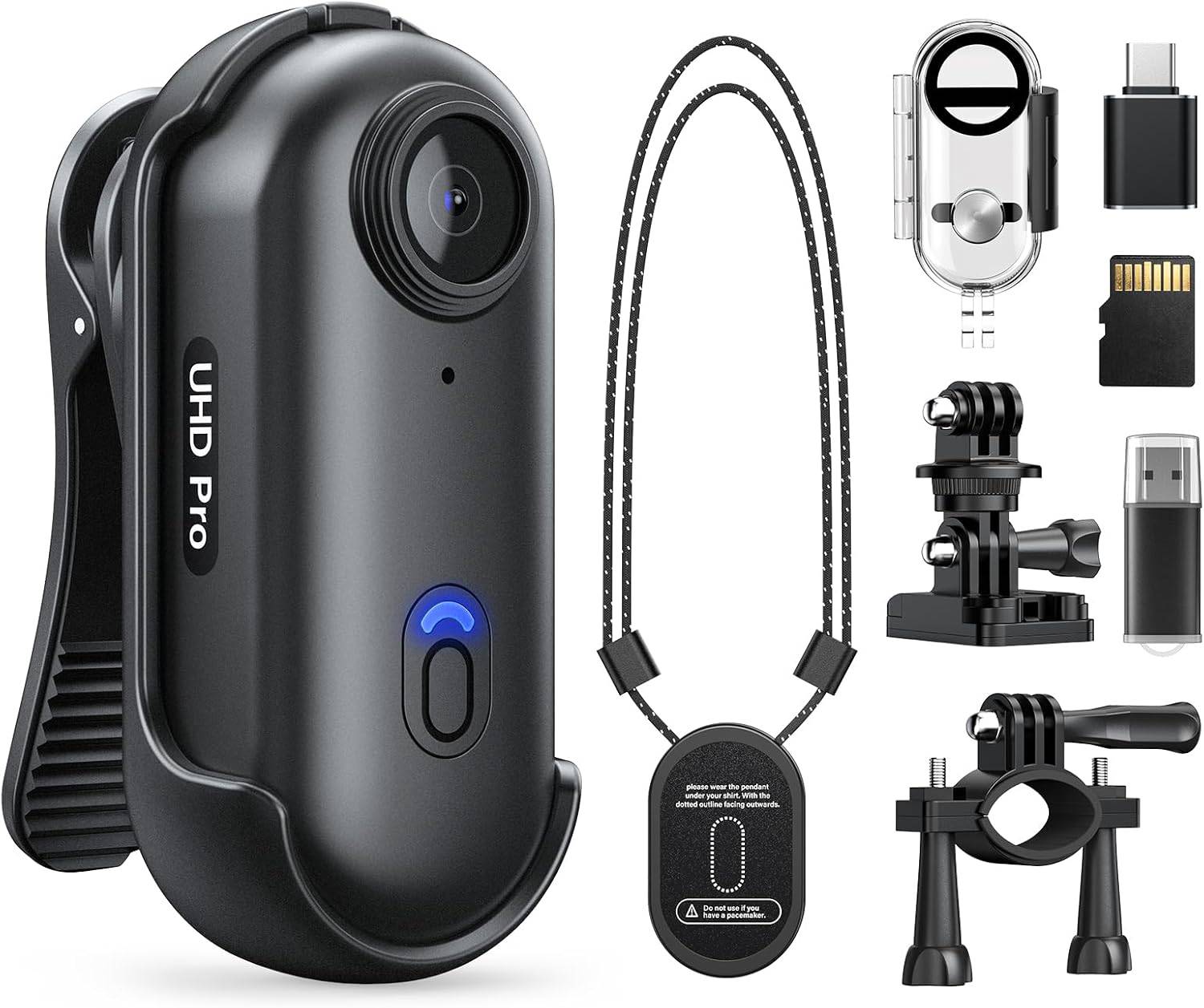 Mini SPORTS CAMERA 128G 1080p WATERPROOF WIFI Magnetic Holder