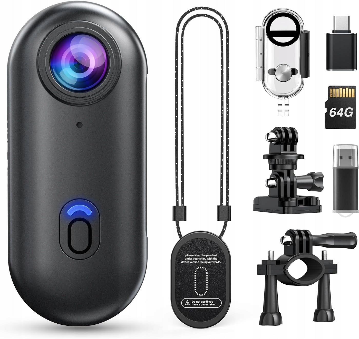 Mini SPORTS CAMERA 128G 1080p WATERPROOF WIFI Magnetic Holder