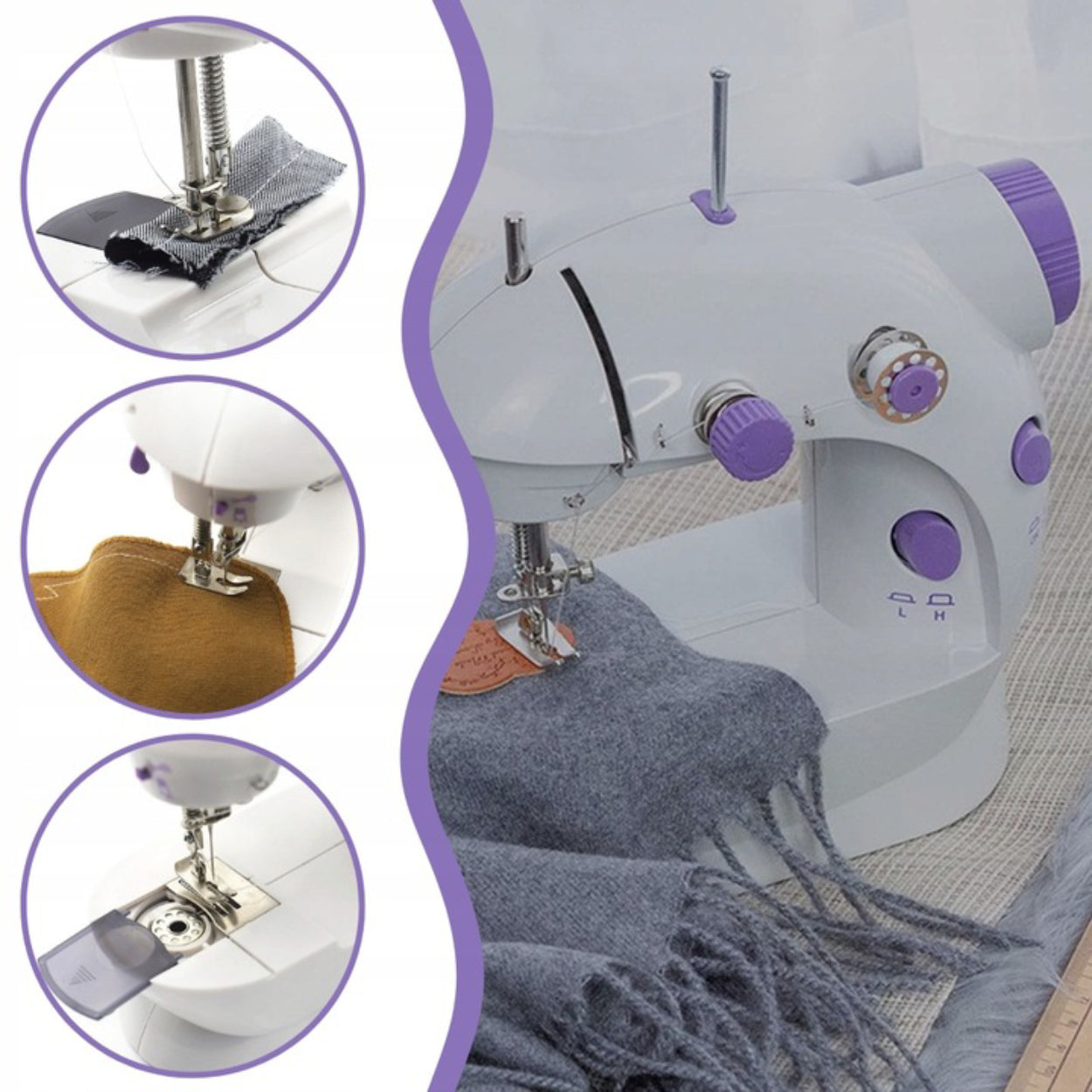 Mini Sewing Machine Led Backlight Portable 2 Modes + Akcesoria Brand no brand