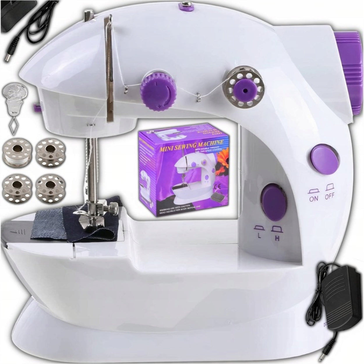 Mini Sewing Machine Led Backlight Portable 2 Modes + Akcesoria