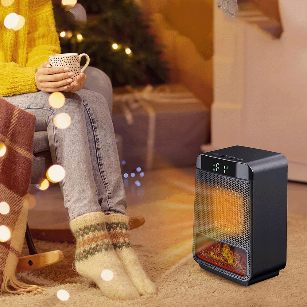 Mini Socket Heater With Remote Control Digital Display Light Home Packaging status original