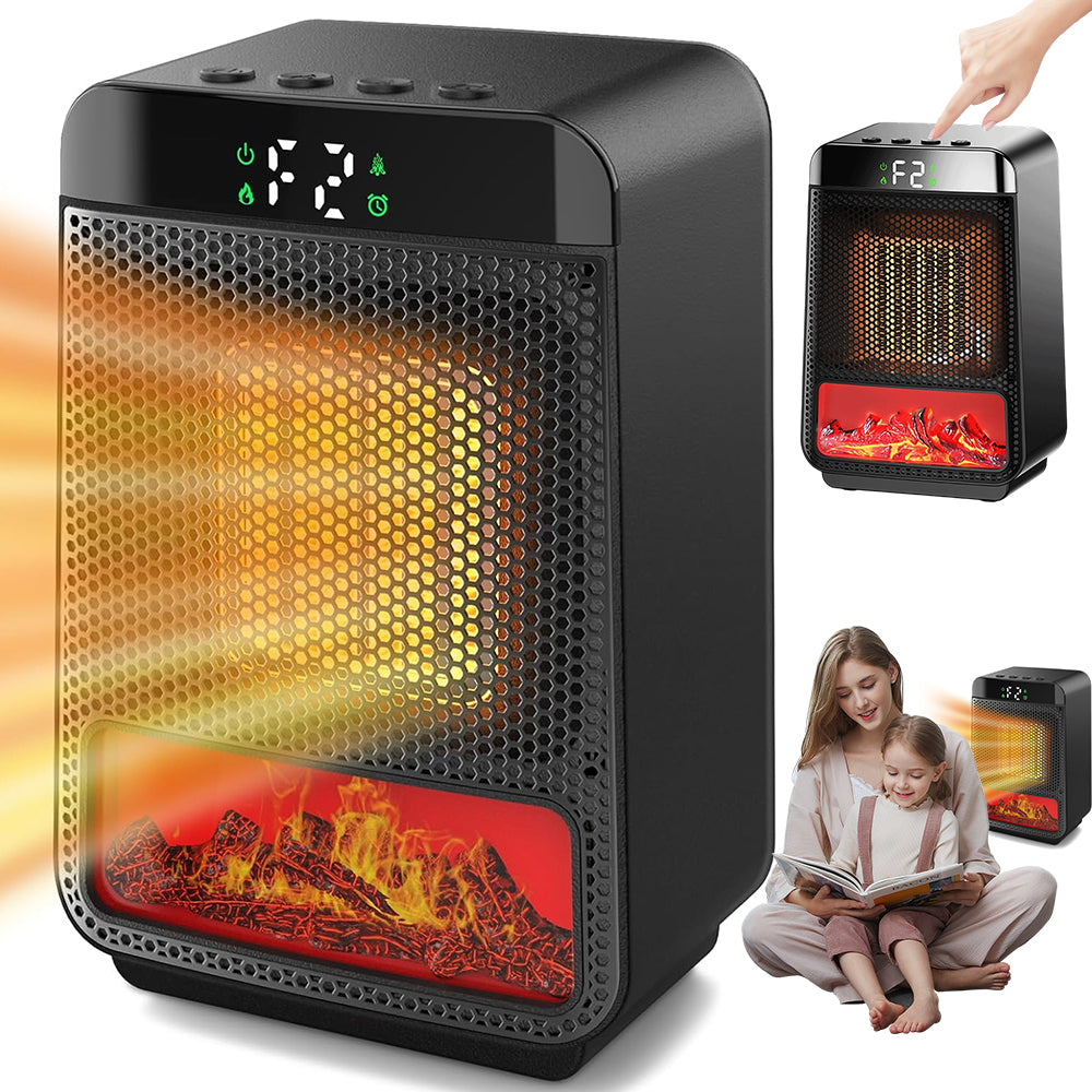 Mini Socket Heater With Remote Control Digital Display Light Home