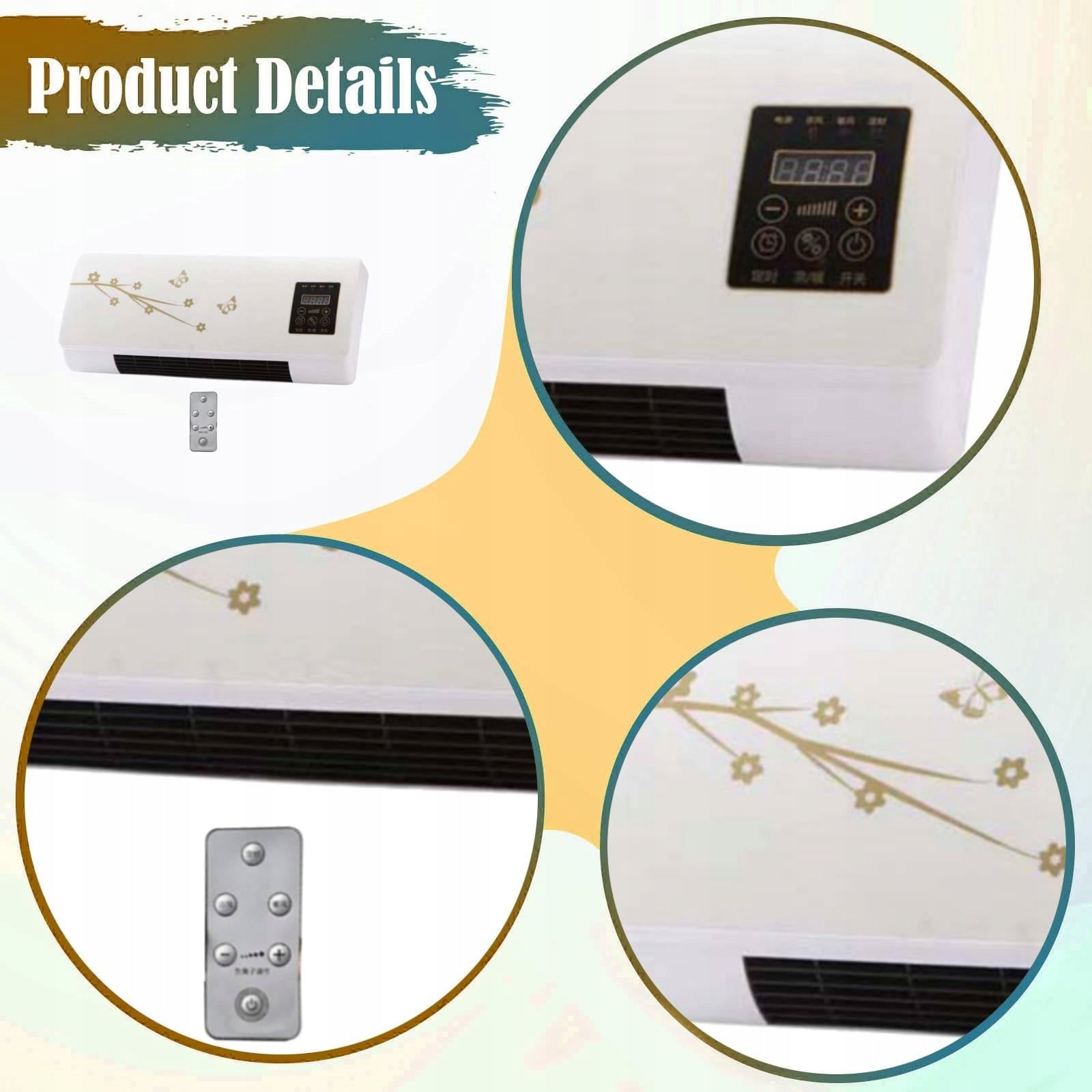 Mini Split Air Conditioner Heater with Heat Pump Wall Mounted Gold Flower Medical device type accessories for a medical device or a product without an intended medical purpose
