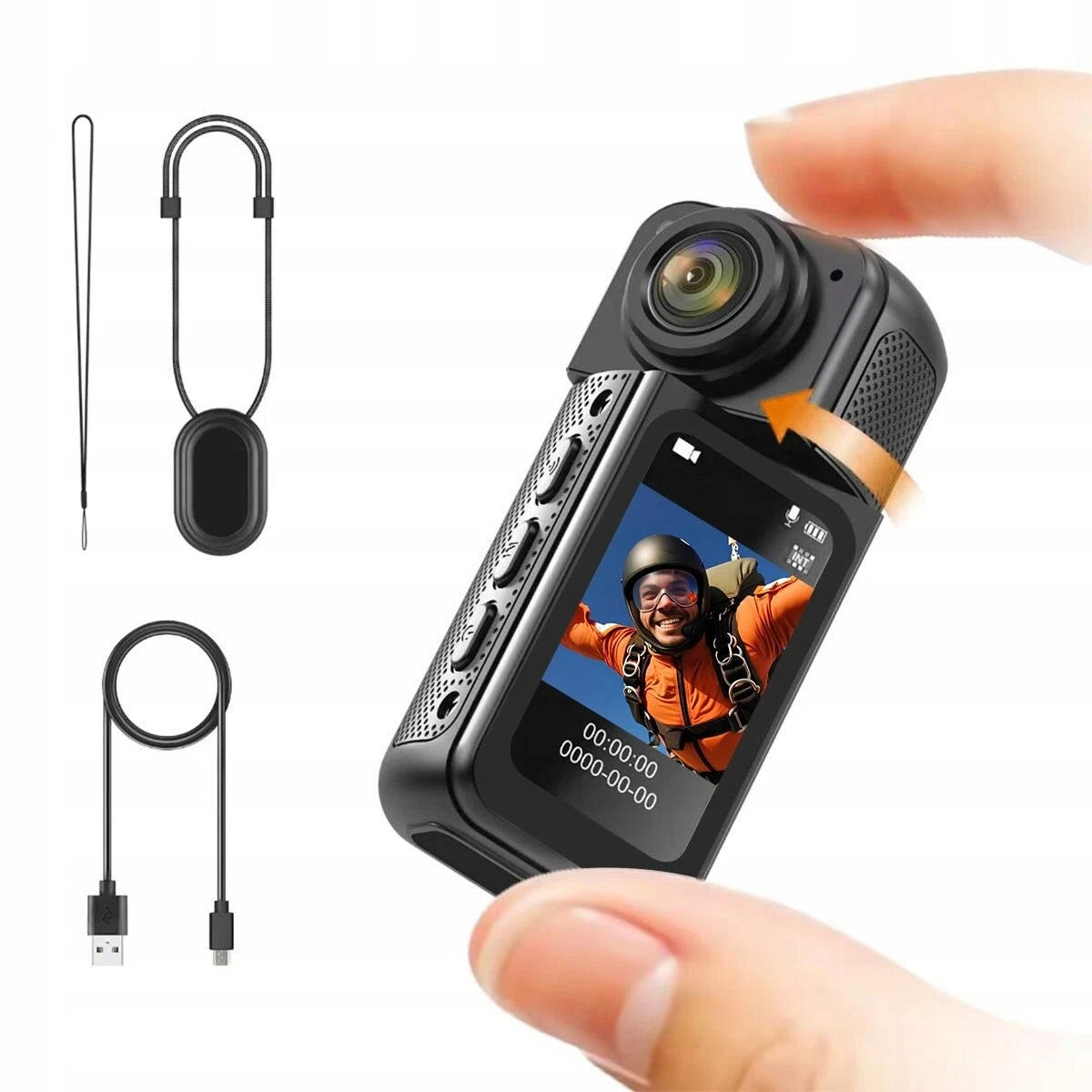 Mini Sports Camera, HD 1080P Holder Clip String Set