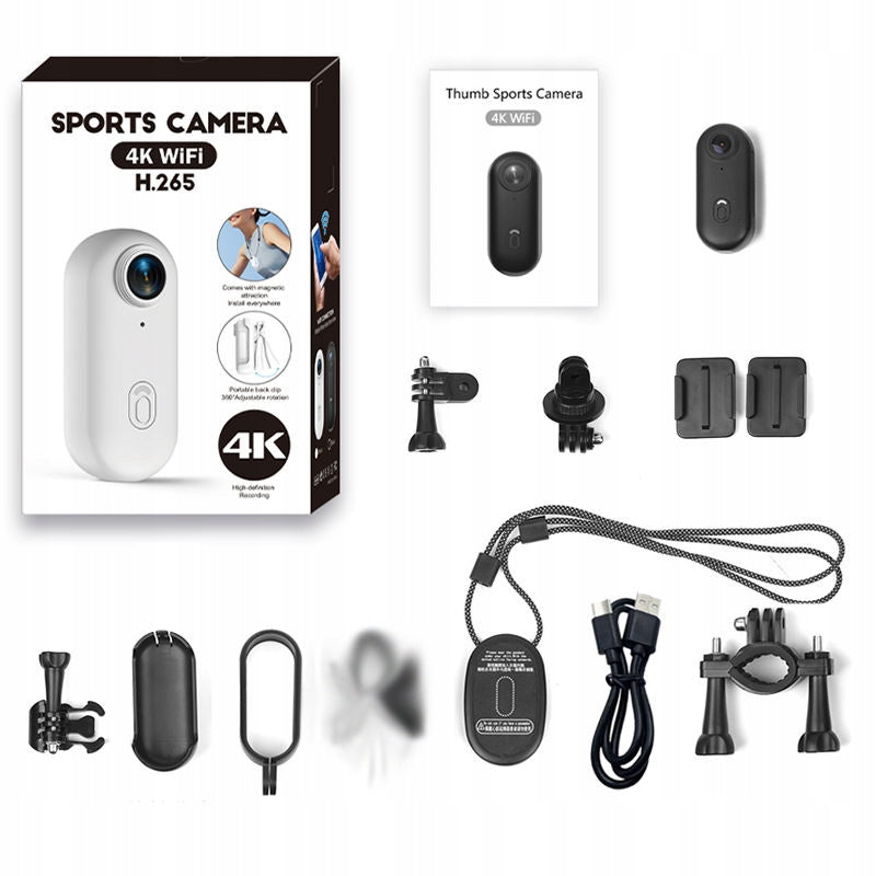 Mini Sports Camera HD 4K Waterproof Angle 140° WiFi Adapters Akcesoria BK
