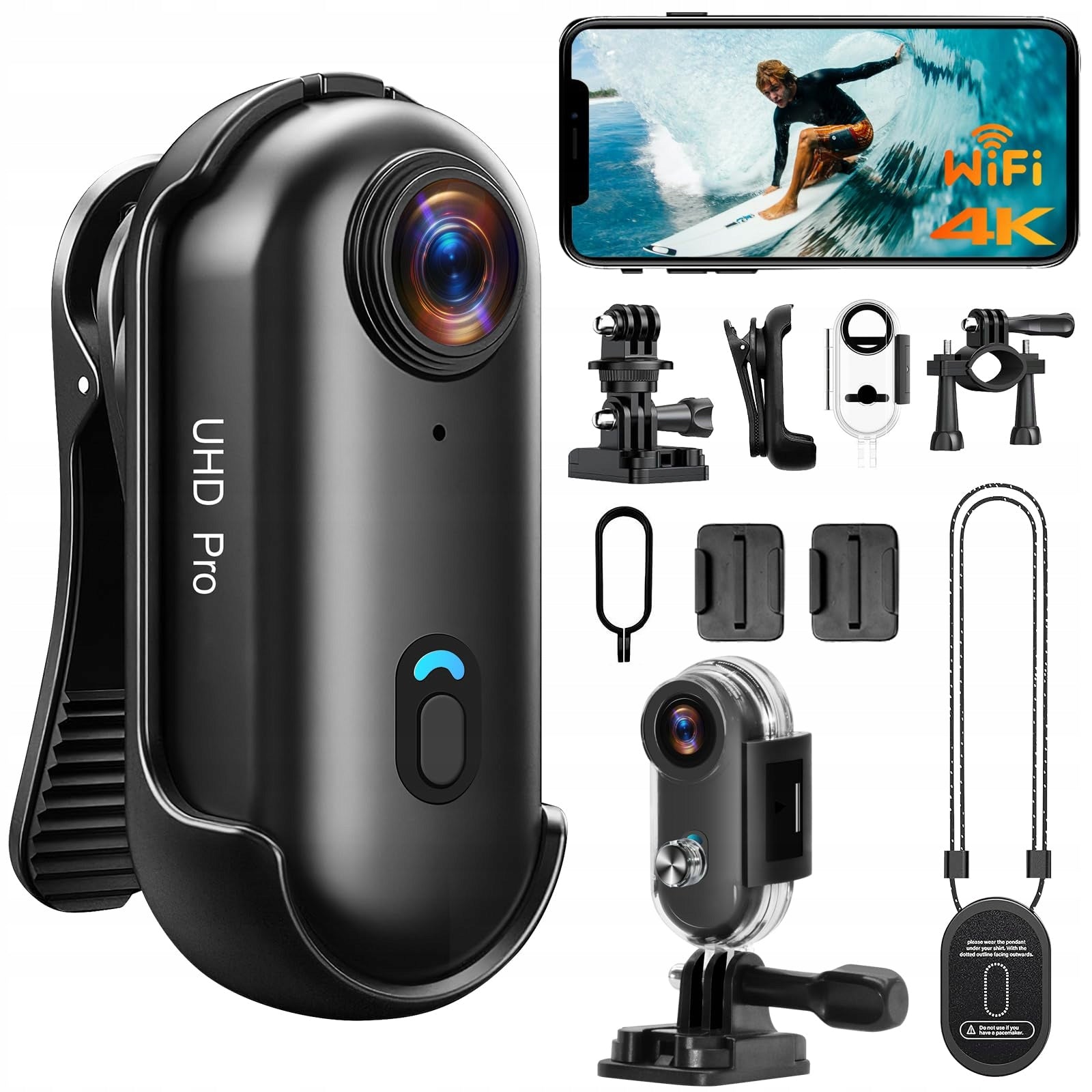 Mini Sports Camera HD 4K Waterproof Angle WiFi Adapters Akcesoria