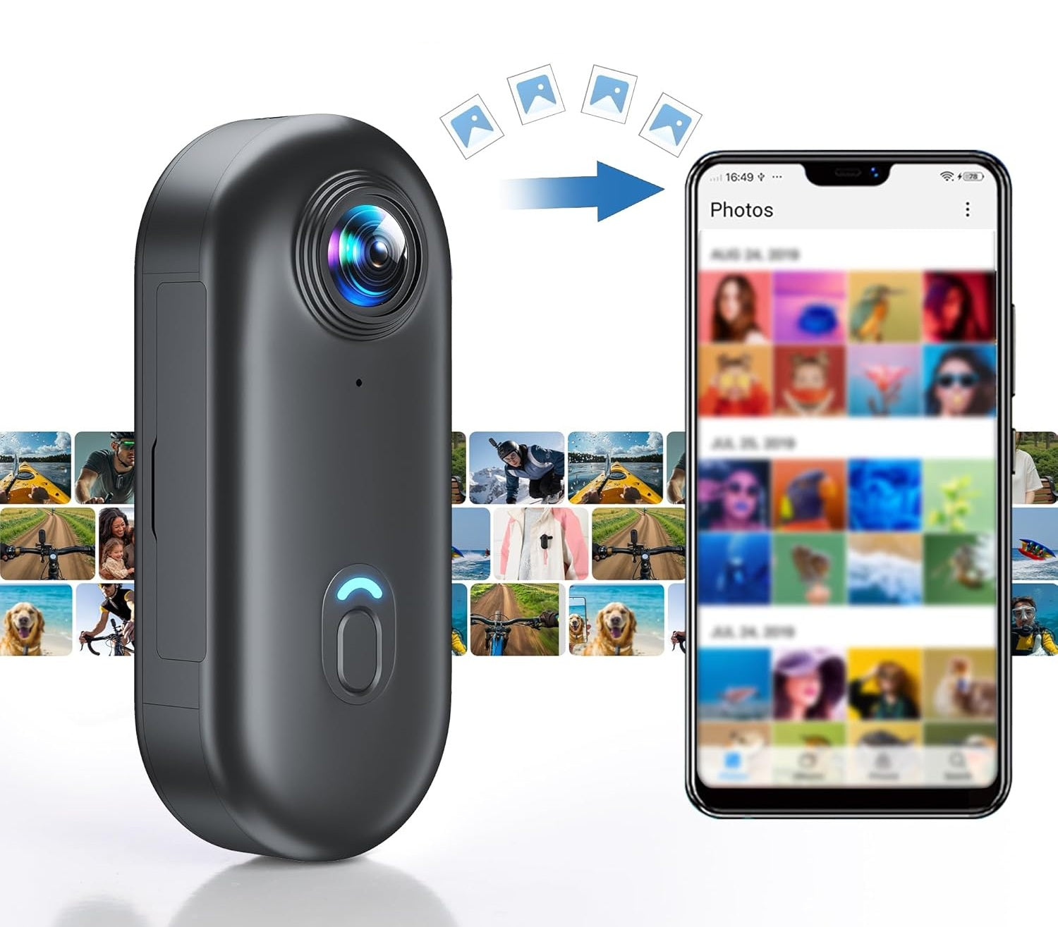 Mini Sports Camera WiFi Full HD 1080p Waterproof Magnetic 140° BLACK Brand no brand