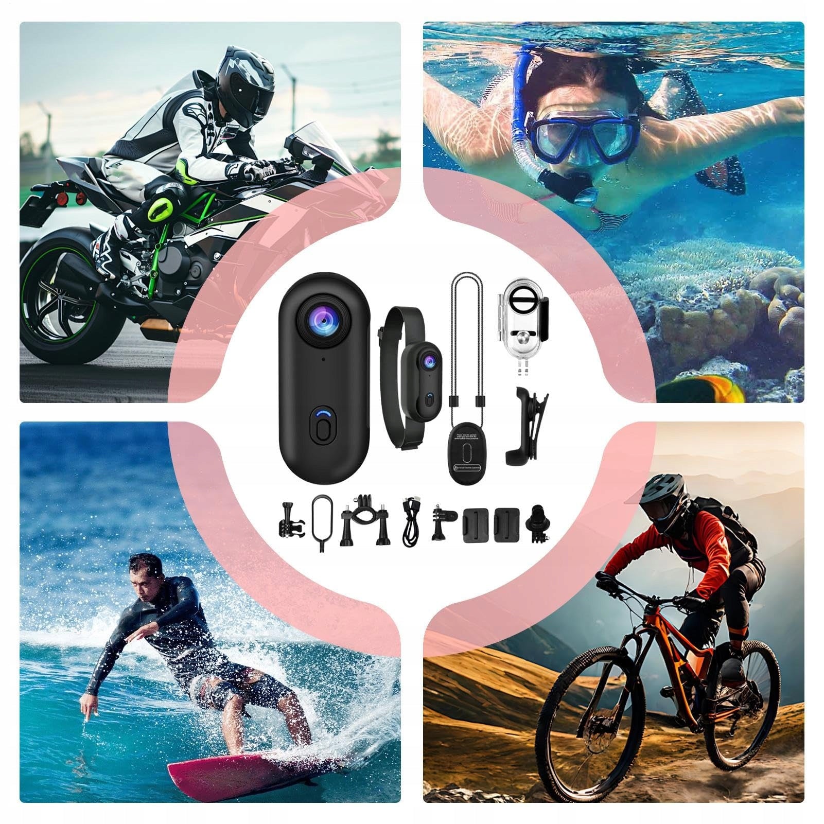 Mini Sports Camera with WiFi Full HD 4K Portable Waterproof KIT Brand no brand