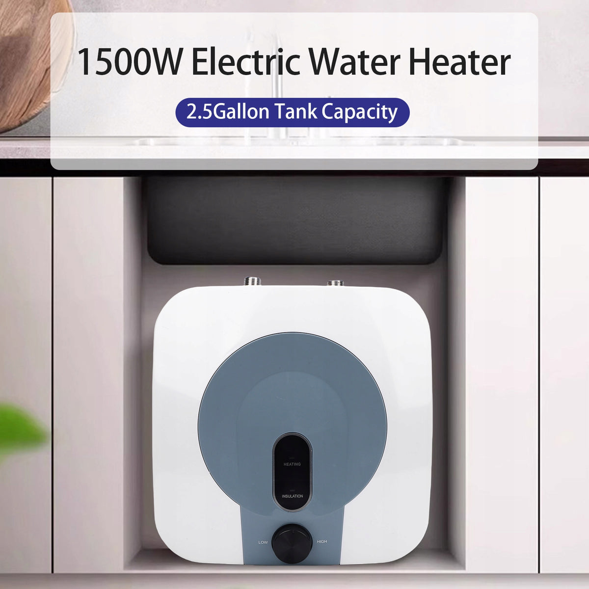 Mini Tank Water Heater 1500W Electric Water Heating 2,5 Q0