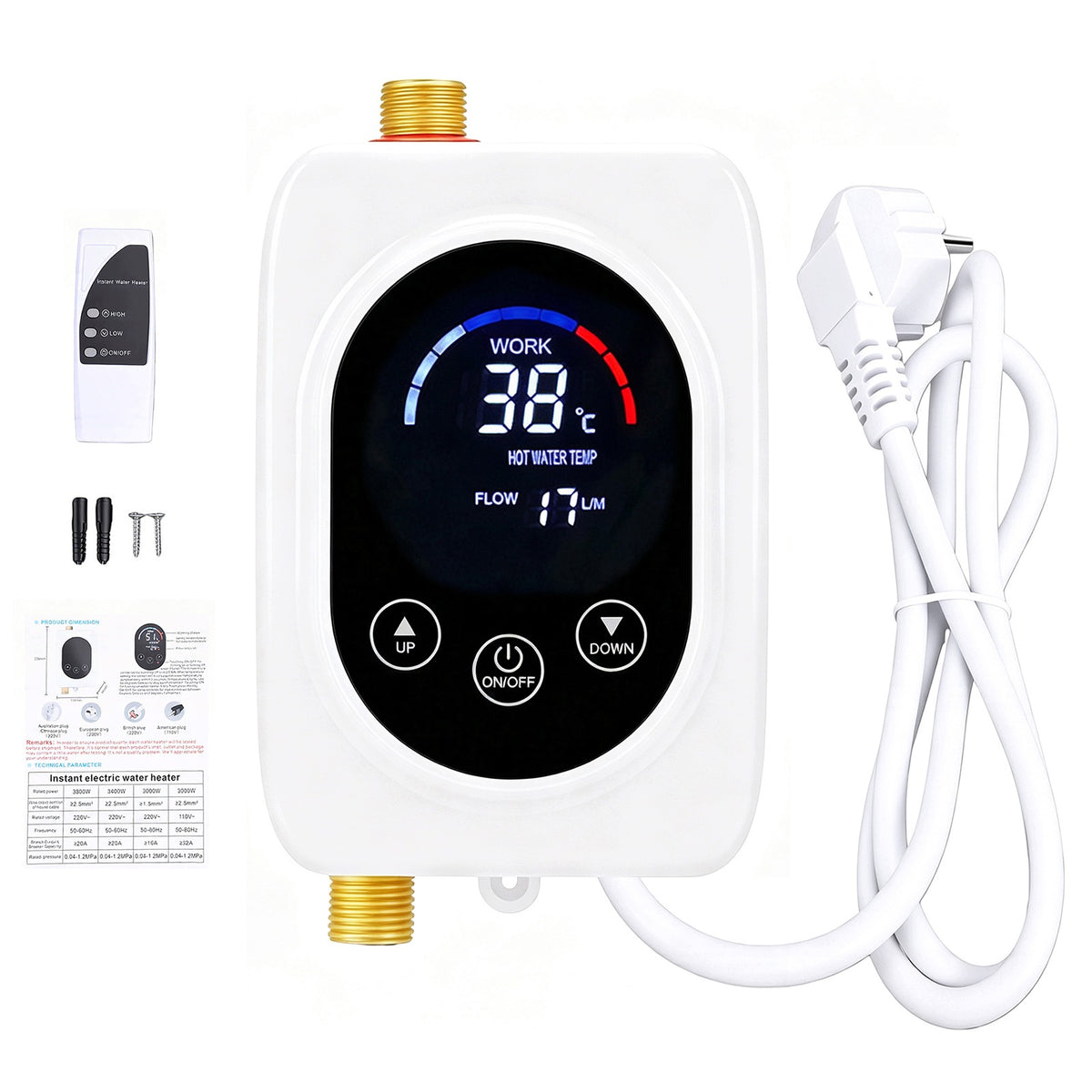 Mini Tankless Water Heater 3800W Instant Electric Podg