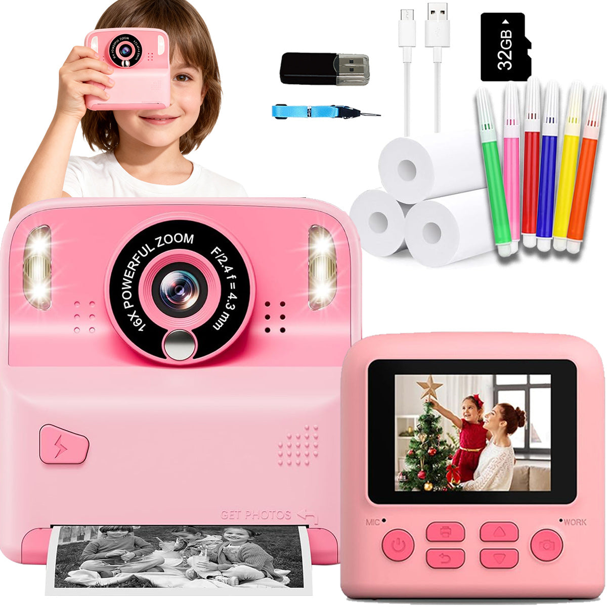 Mini Thermal Printer Paper Roll 3 ROLLS Instant Camera+ FREEBIE