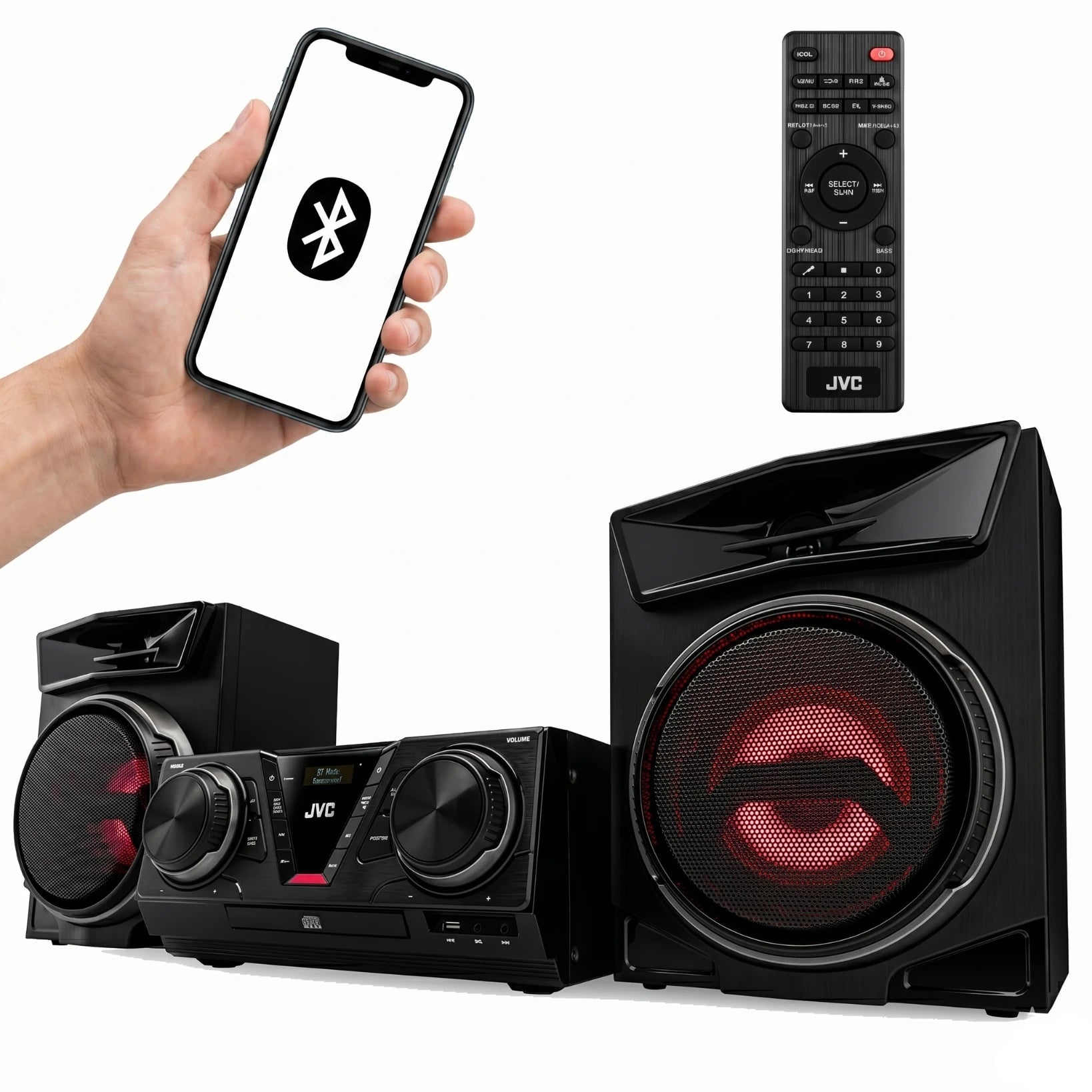 Mini Tower JVC MX-E325B DAB+ Bluetooth CD USB 100W Black