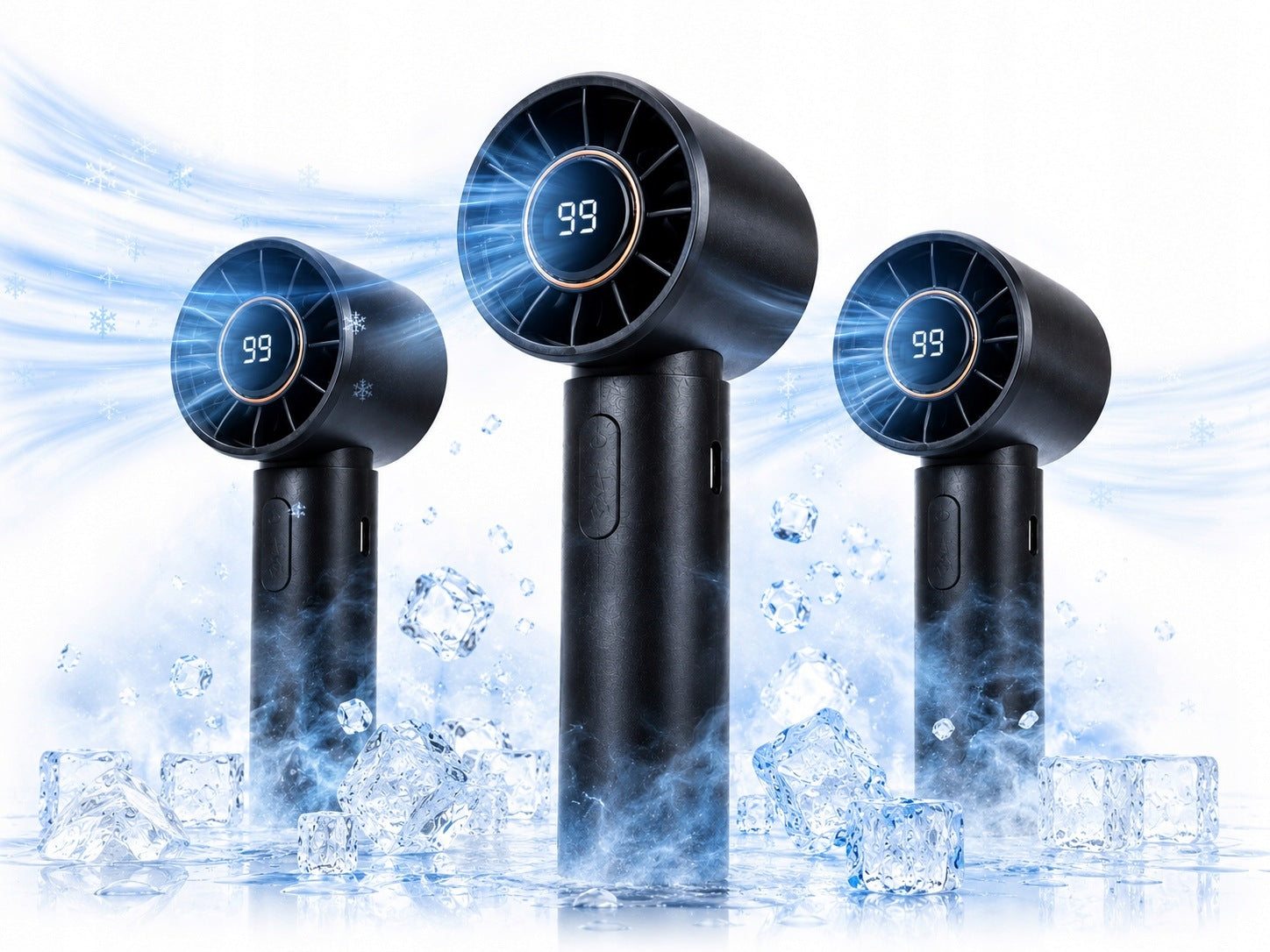 Mini Turbo T12 Handheld Fan – Powerful Blow USB LED Display