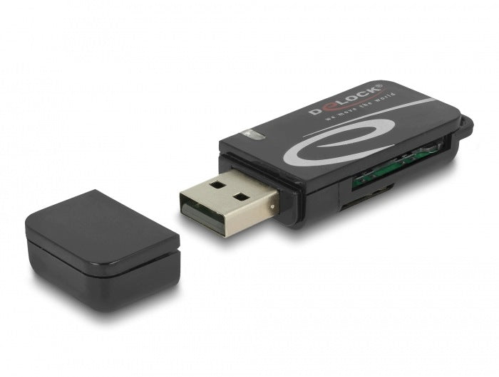 Mini USB 2.0 card reader for SD and Micro SD cards Delock 91602 Packaging status original