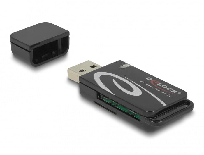 Mini USB 2.0 card reader for SD and Micro SD cards Delock 91602
