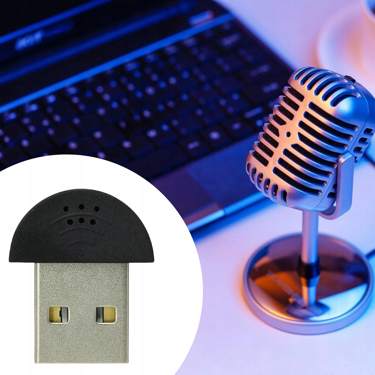 Mini USB Microphone Mic Audio Adapter for Chatting Voice Video Conferencing