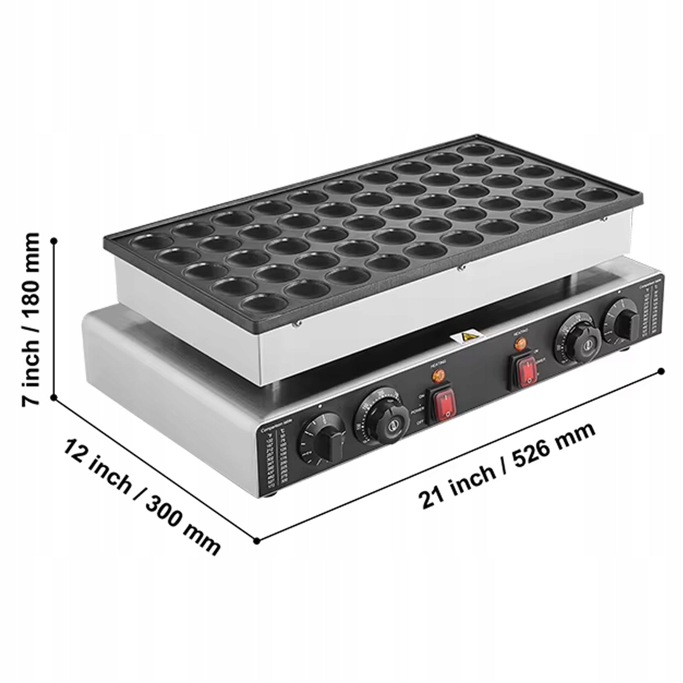 Mini Waffle Iron Poffertjes Dorayaki 50pcs 1700W XXL Pancake Maker Manufacturer code Maszyna Naleśnikarka/Gofrownica Mini