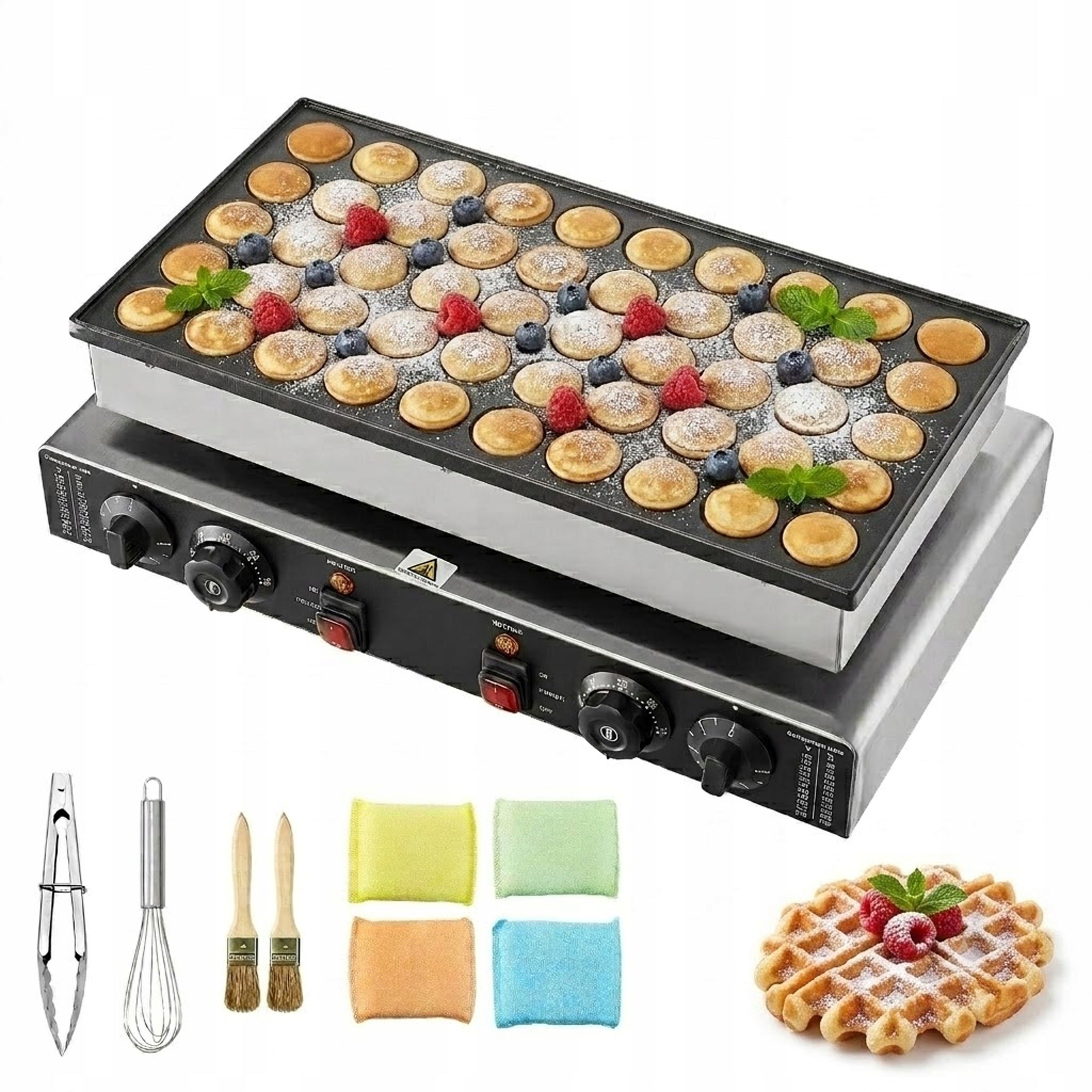 Mini Waffle Iron Poffertjes Dorayaki 50pcs 1700W XXL Pancake Maker