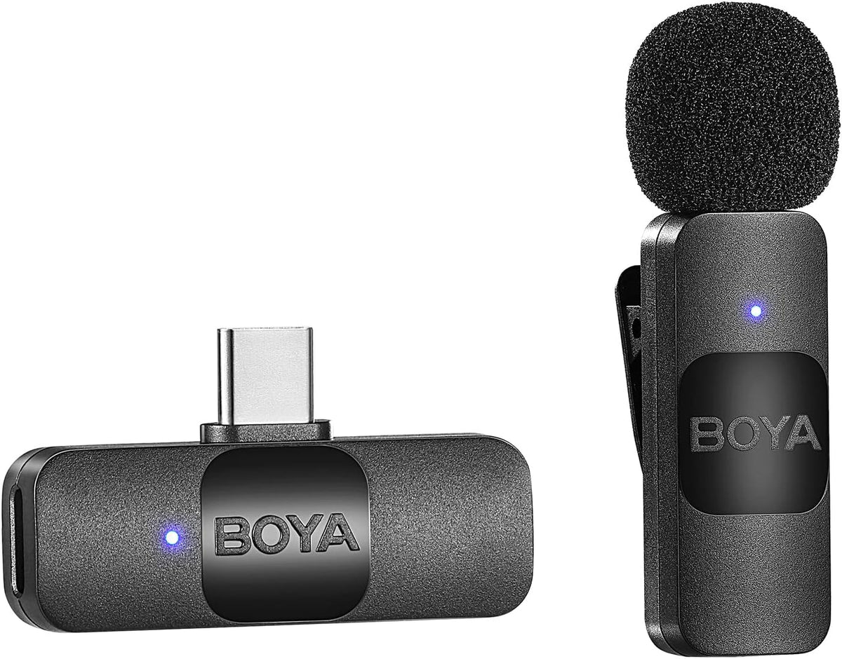 Mini Wireless Flap Microphone BOYA BY-V10 USB C 1 pcs + Receiver