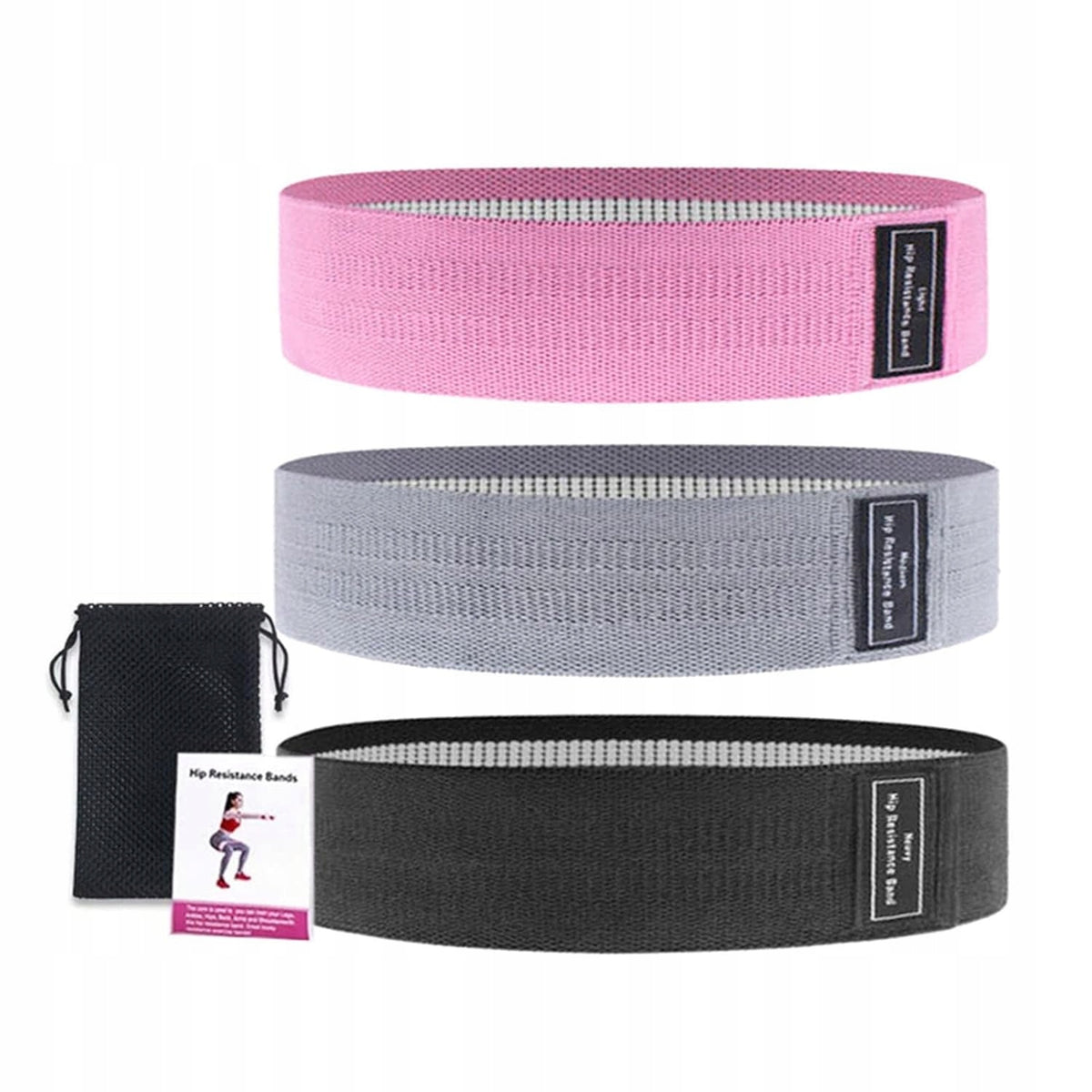 Mini X-sport Exercise Rubber Set - Black and Pastel