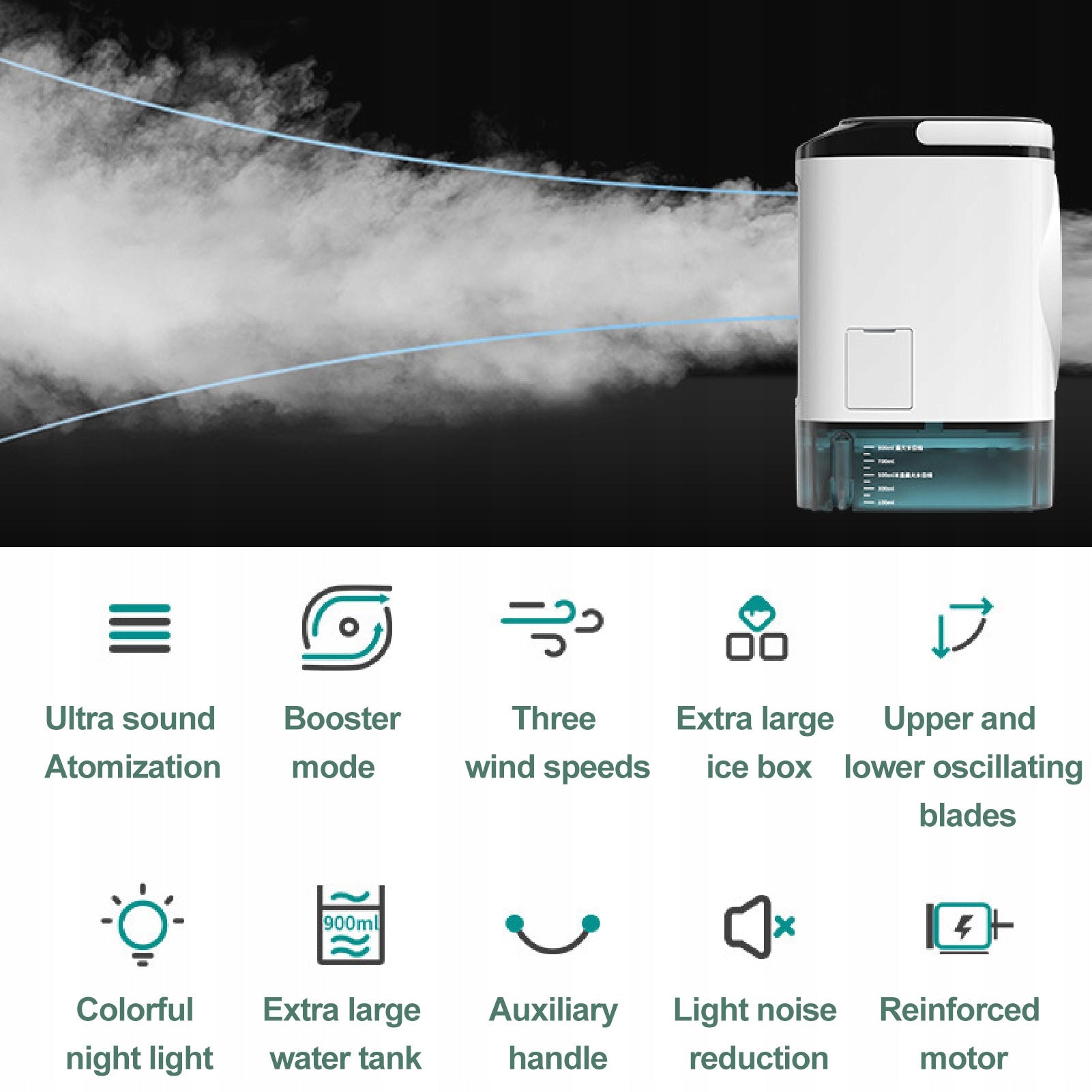 Mini air conditioner 12W 900ml water tank powered by USB X2 Manufacturer code AG251107050104