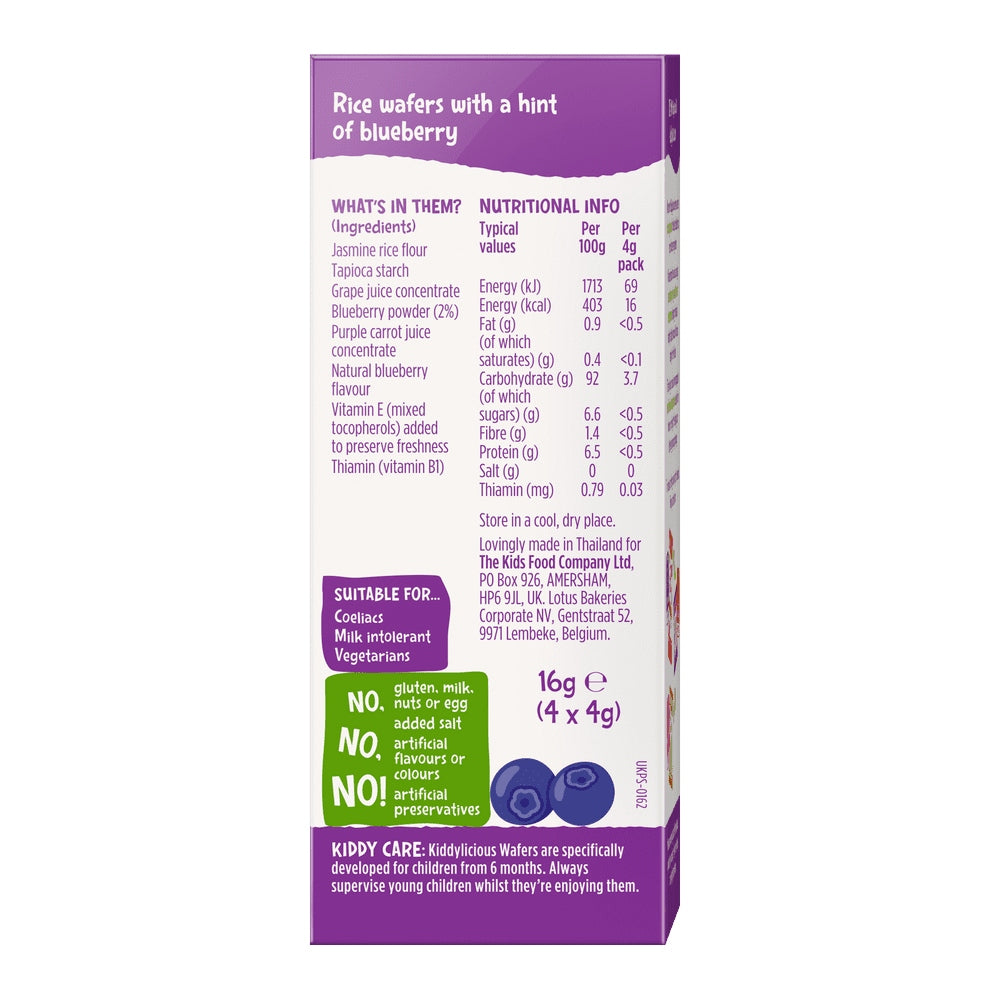 Mini berry wafers KIDDYLICIOUS (4 x 4 g) Brand Kiddylicious