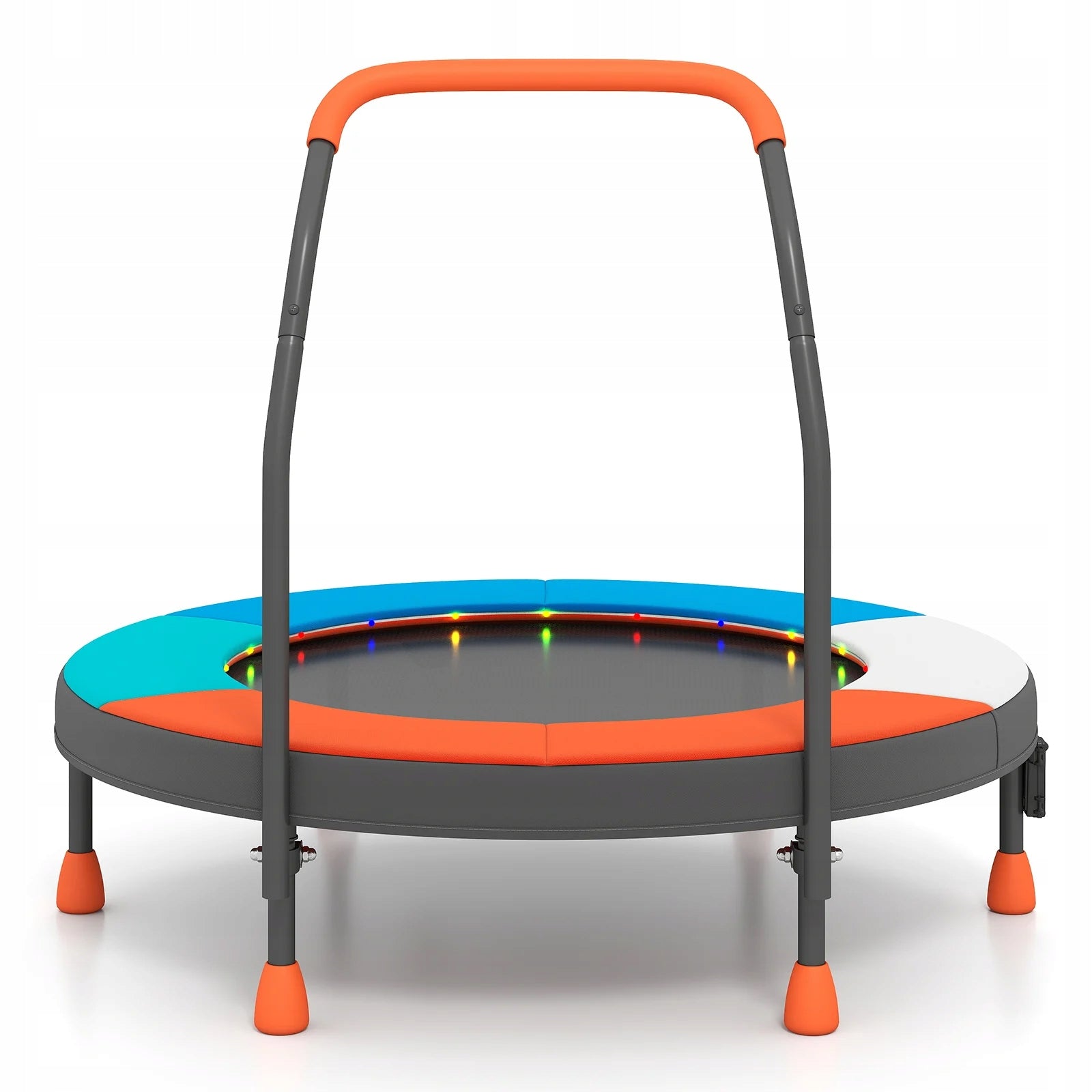 Mini children's trampoline with handle and lights