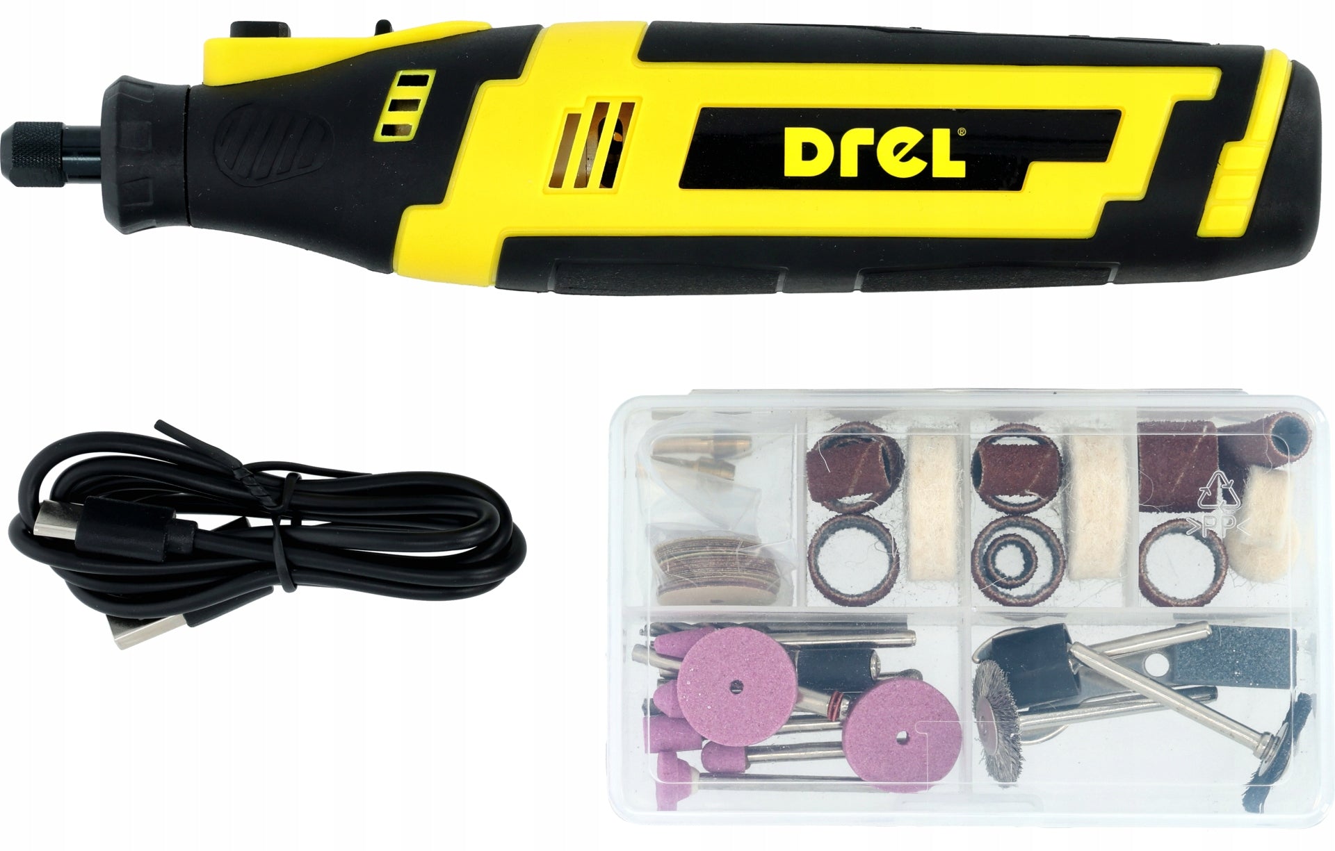 Mini cordless grinder set of 210 accessories DREL Manufacturer code ZES- SZLI+AKC
