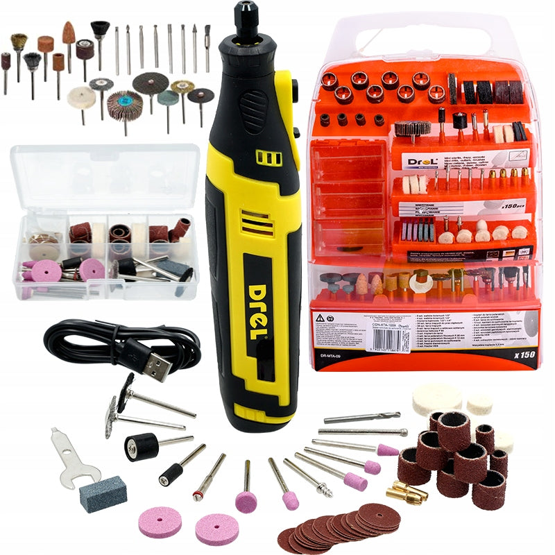 Mini cordless grinder set of 210 accessories DREL