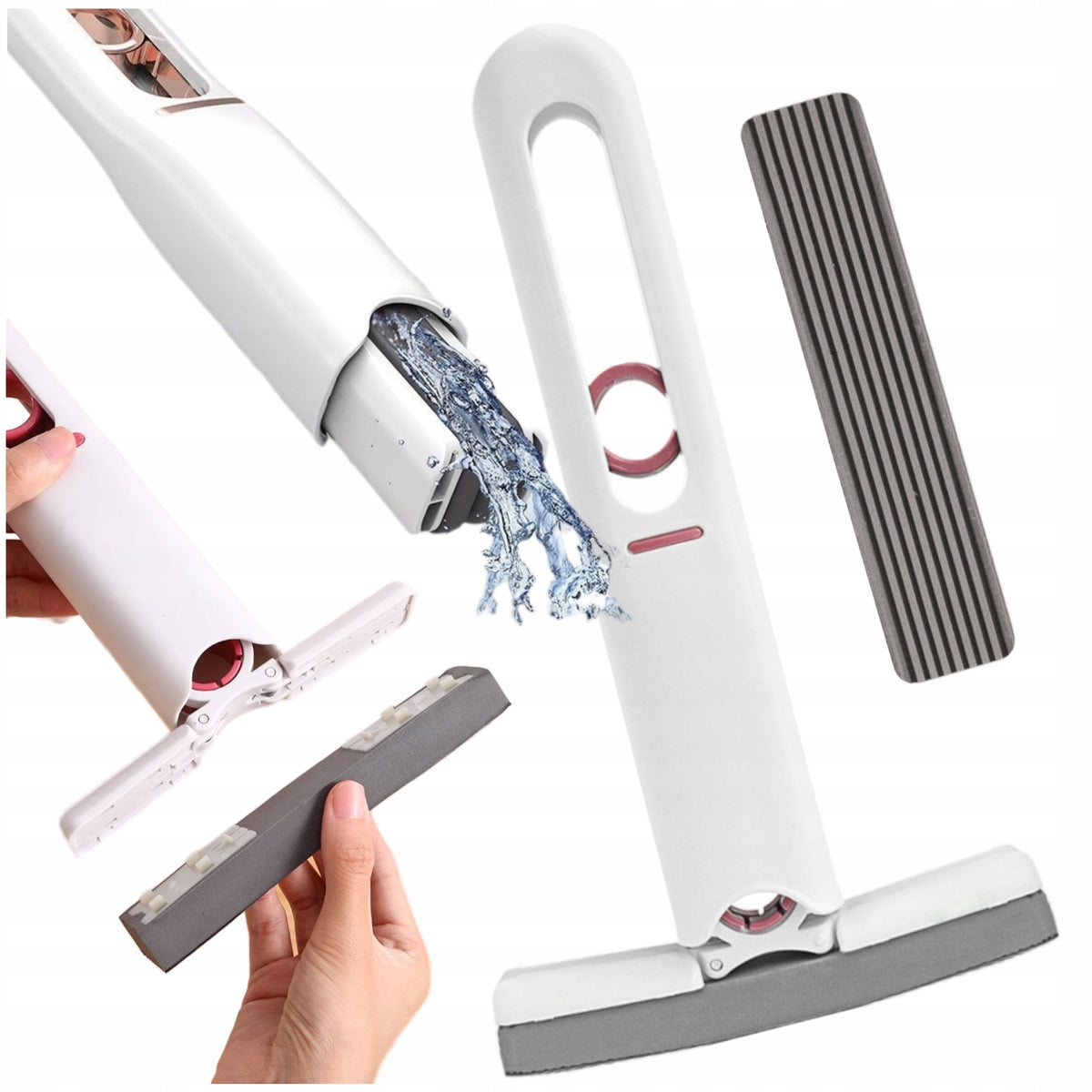 Mini folding flat mop with sponge for cleaning surface windows comfortable lightweight