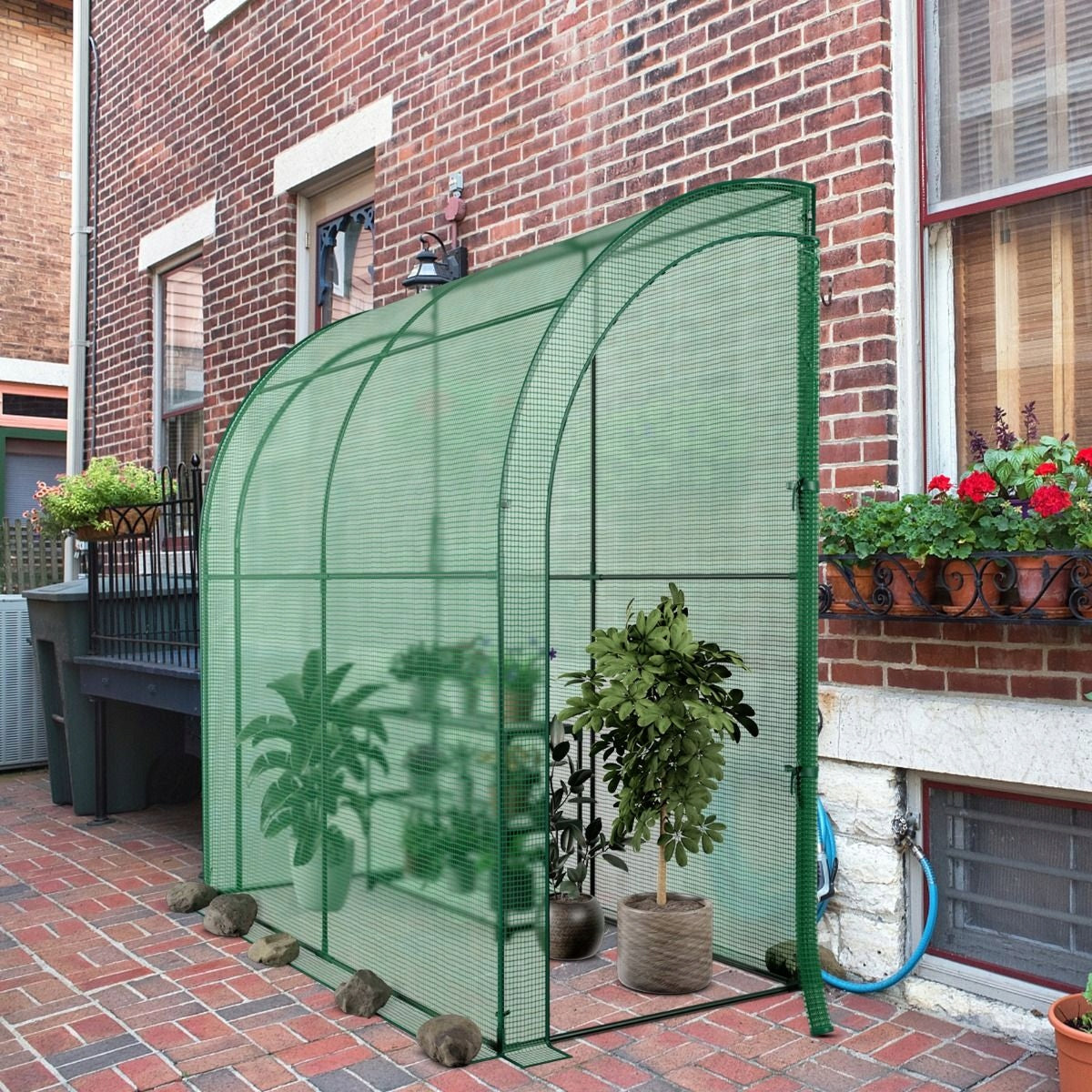 Mini garden greenhouse with flowerbed Greenhouse Length 198.5 m