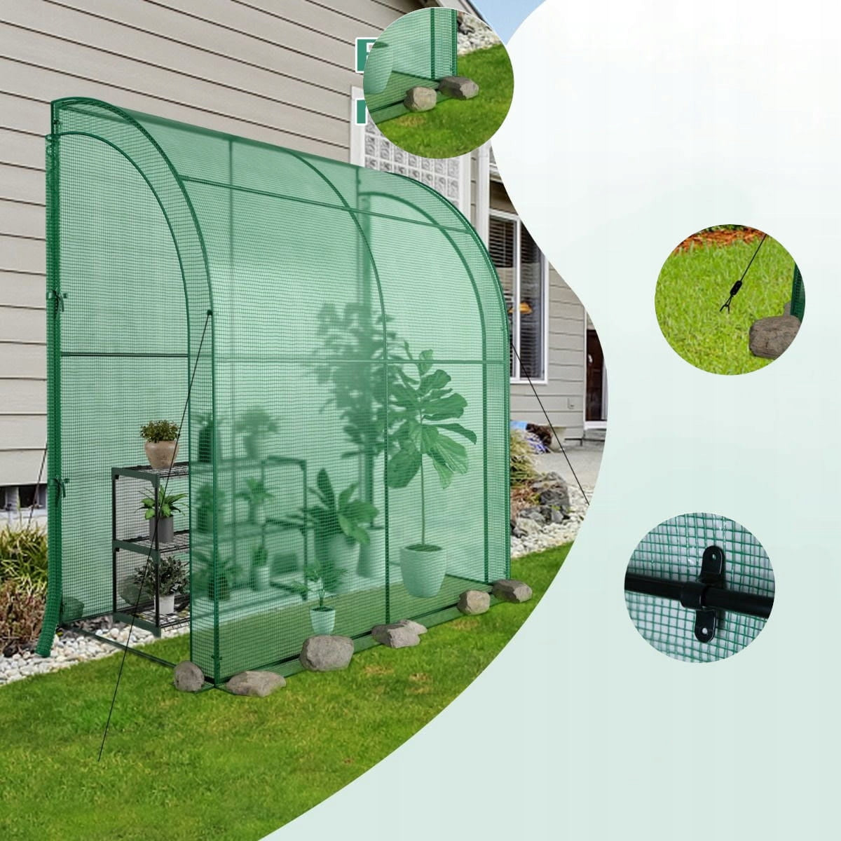 Mini garden greenhouse with flowerbed Greenhouse Product height 215 cm