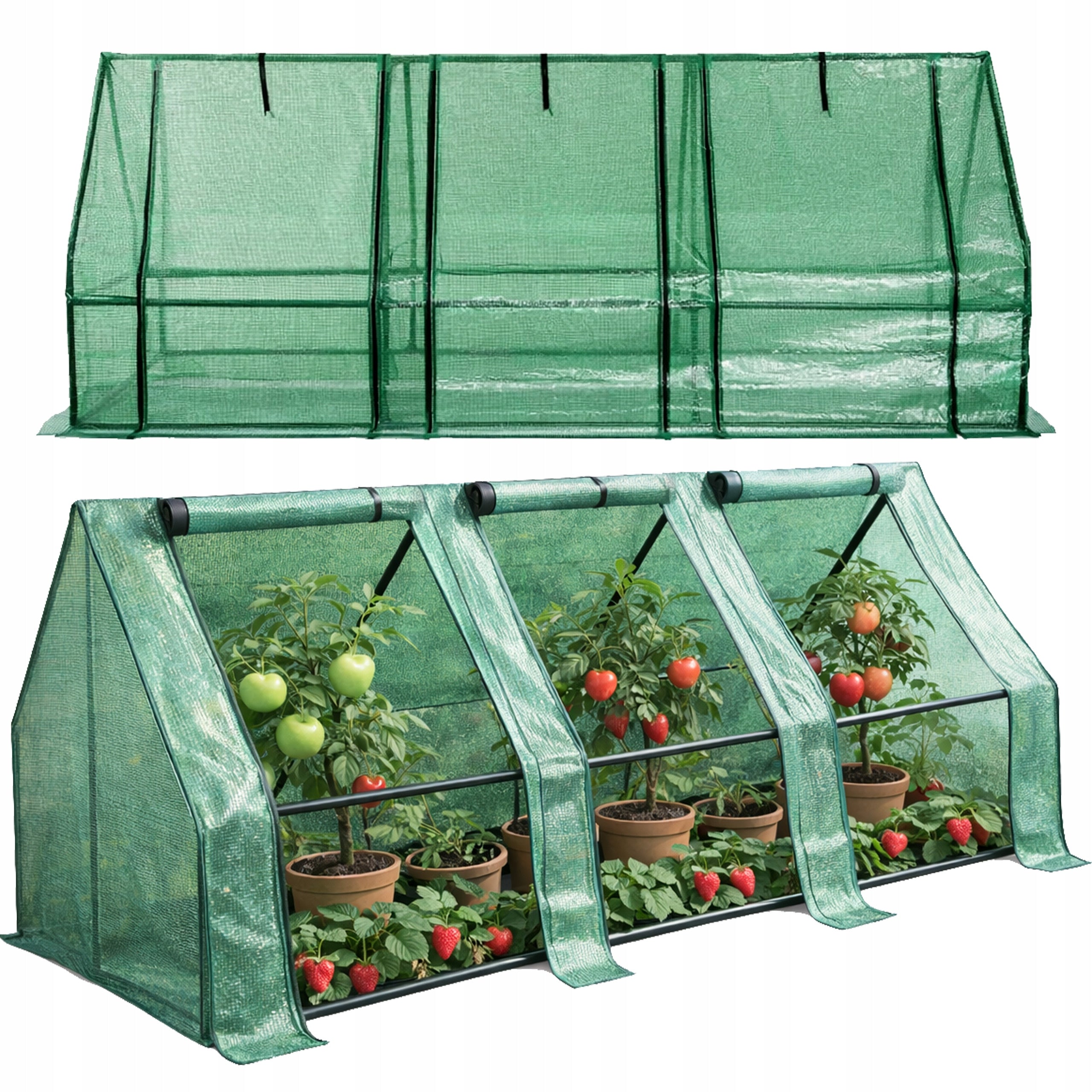 Mini greenhouse garden foil tunnel for growing plants foil 270×90x90 cm