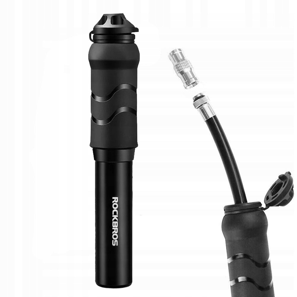 Mini hand bicycle pump ALU 100PSI 7 Bar, hose presta frame holder