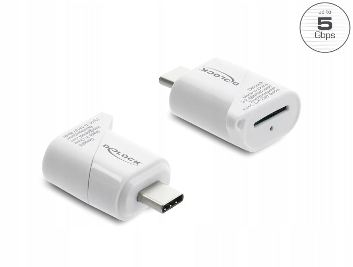 Mini microSD card reader USB-C 5 Gbps white Delock 91427