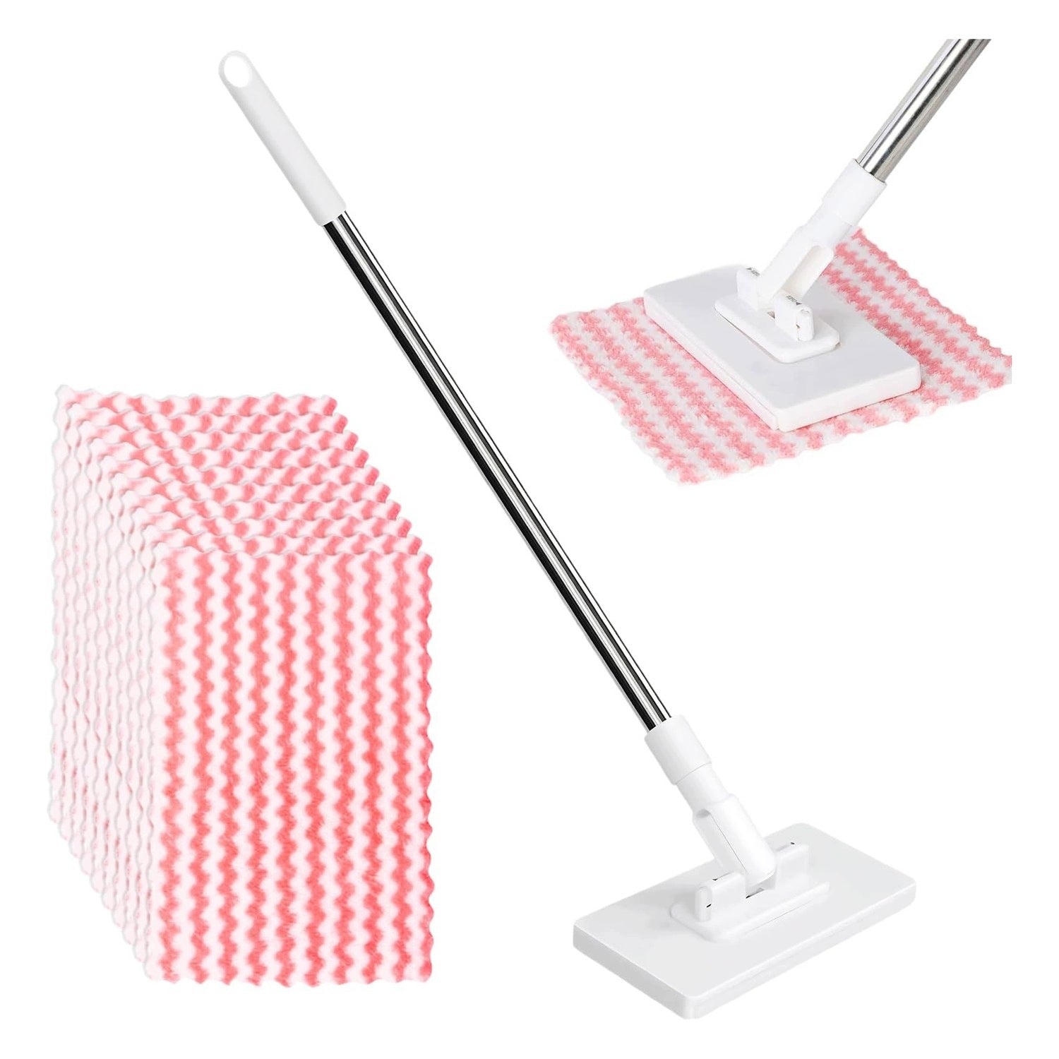 Mini mop - with click system - with 10 cloths - for cleaning