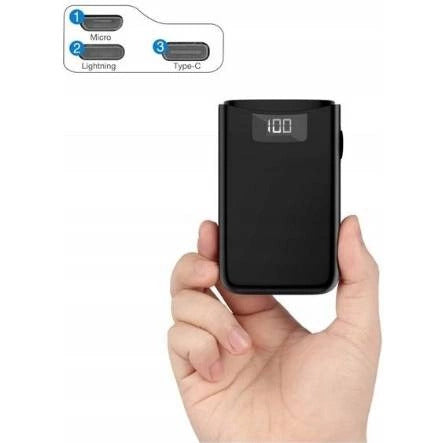 Mini powerbank 10000mAh lightweight pocket USB-B PD fast charging black Manufacturer code 45455