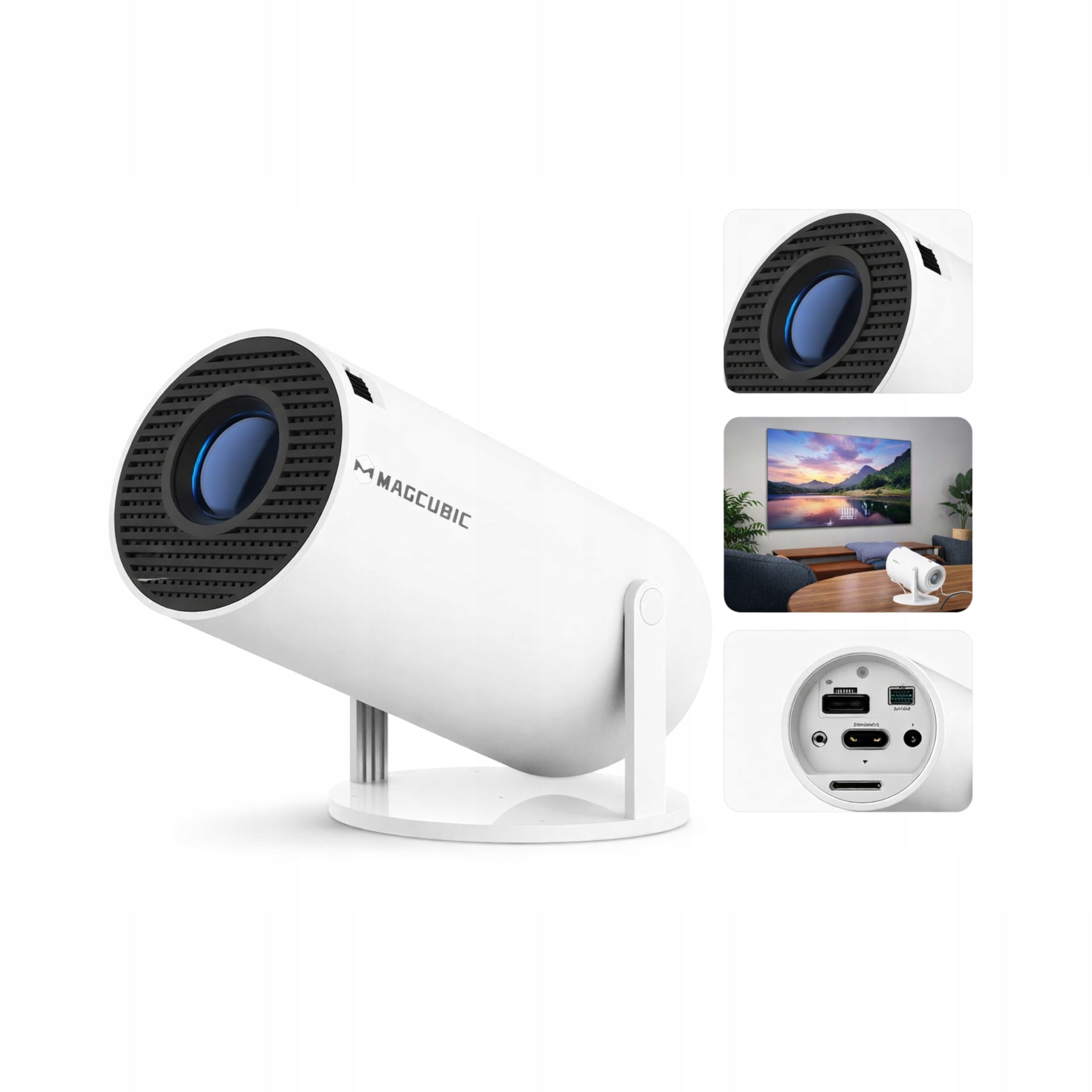 Mini projector smart 4K WiFi 6 BT5.4 200ANSI 8000 lm 200 inches auto keystone