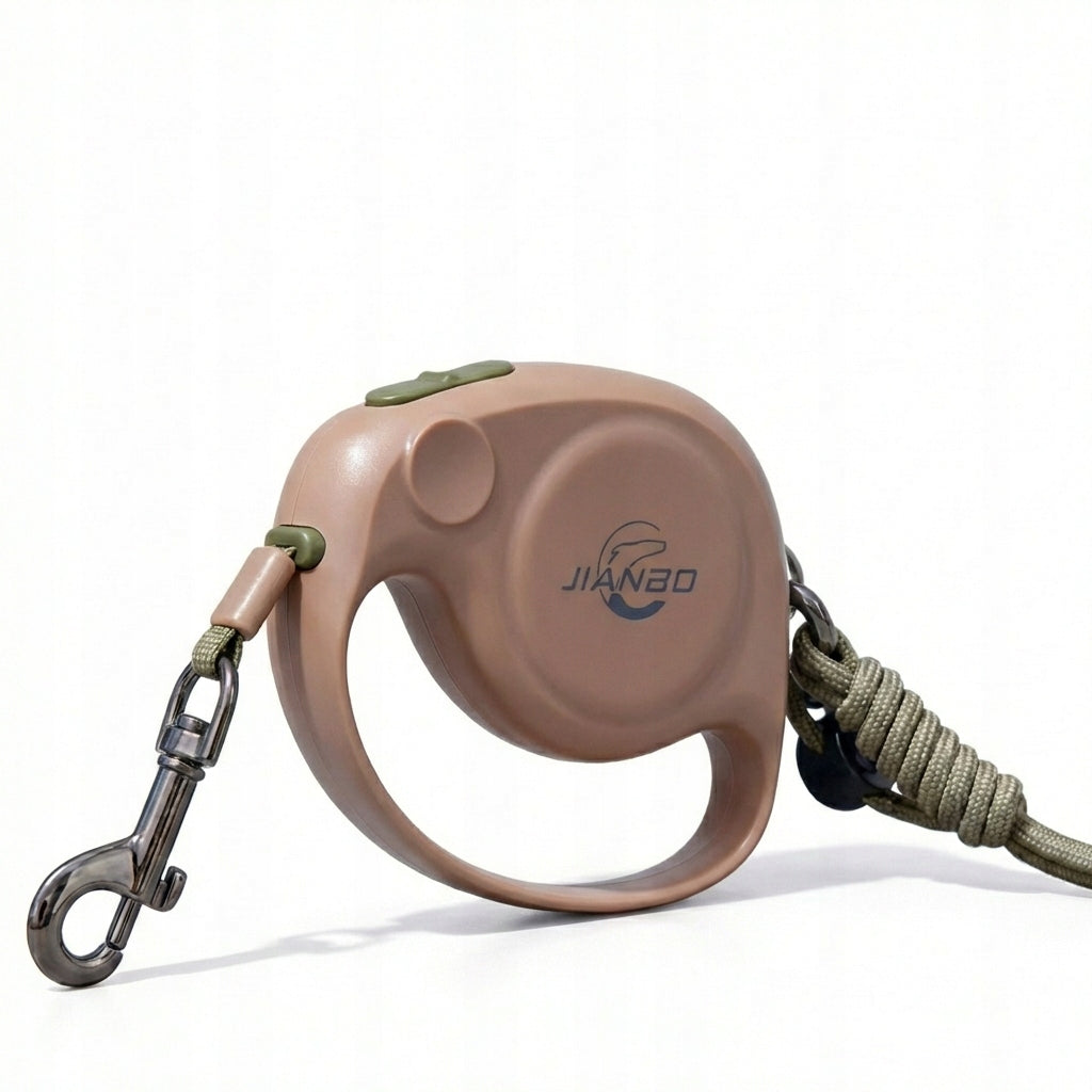 Mini samonavíjecí vodítko pro psy 2m hnědé odolné - design slon