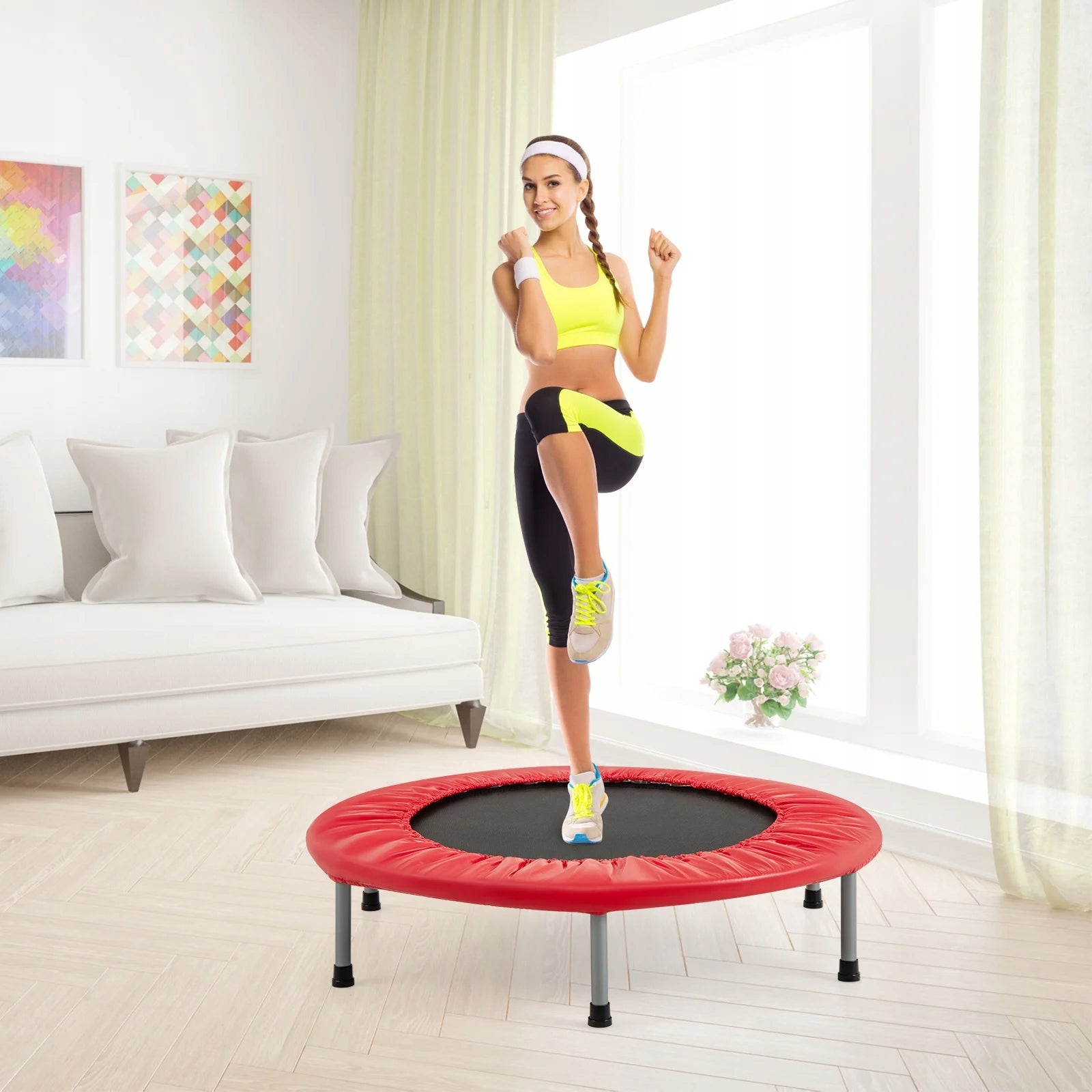 Mini trampoline Folding fitness trampoline Ø97cm Brand Costway