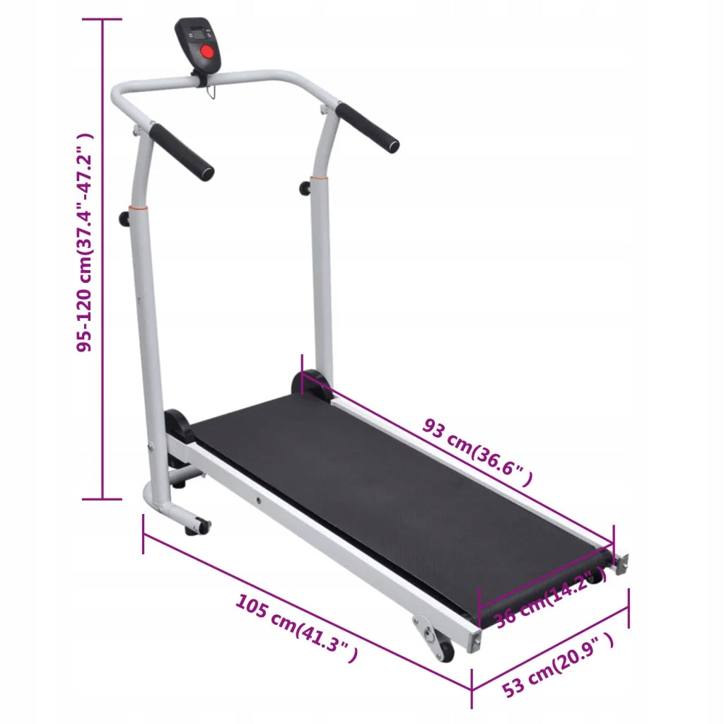 Mini treadmill, foldable, 93 x 36 cm, black Maximum user weight 100 kg