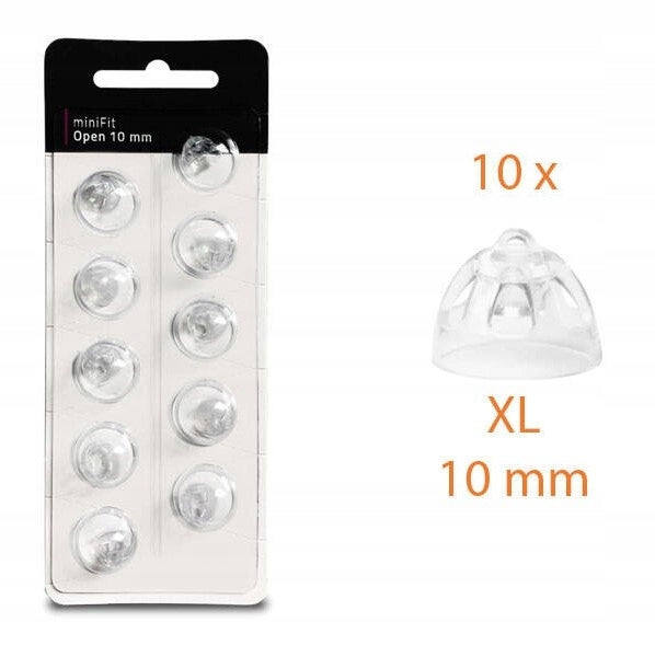 MiniFit Open Caps / Domes for Oticon Hearing Aids - 10 Pack 10mm