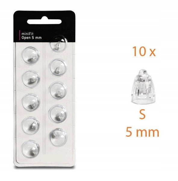 MiniFit Open Caps / Domes for Oticon Hearing Aids - 10 Pack 5mm